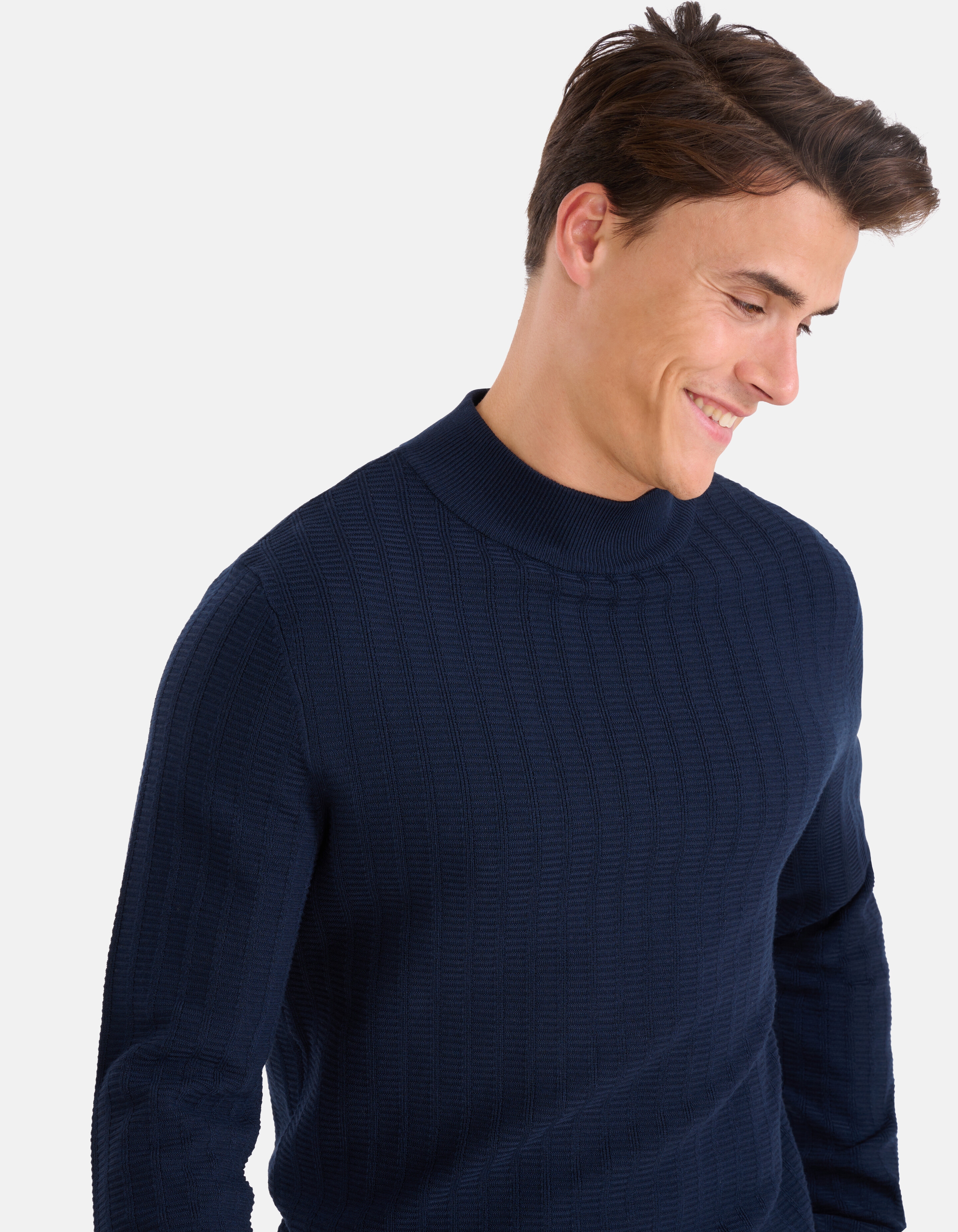 Struktur Pullover Dunkelblau SHOEBY MEN