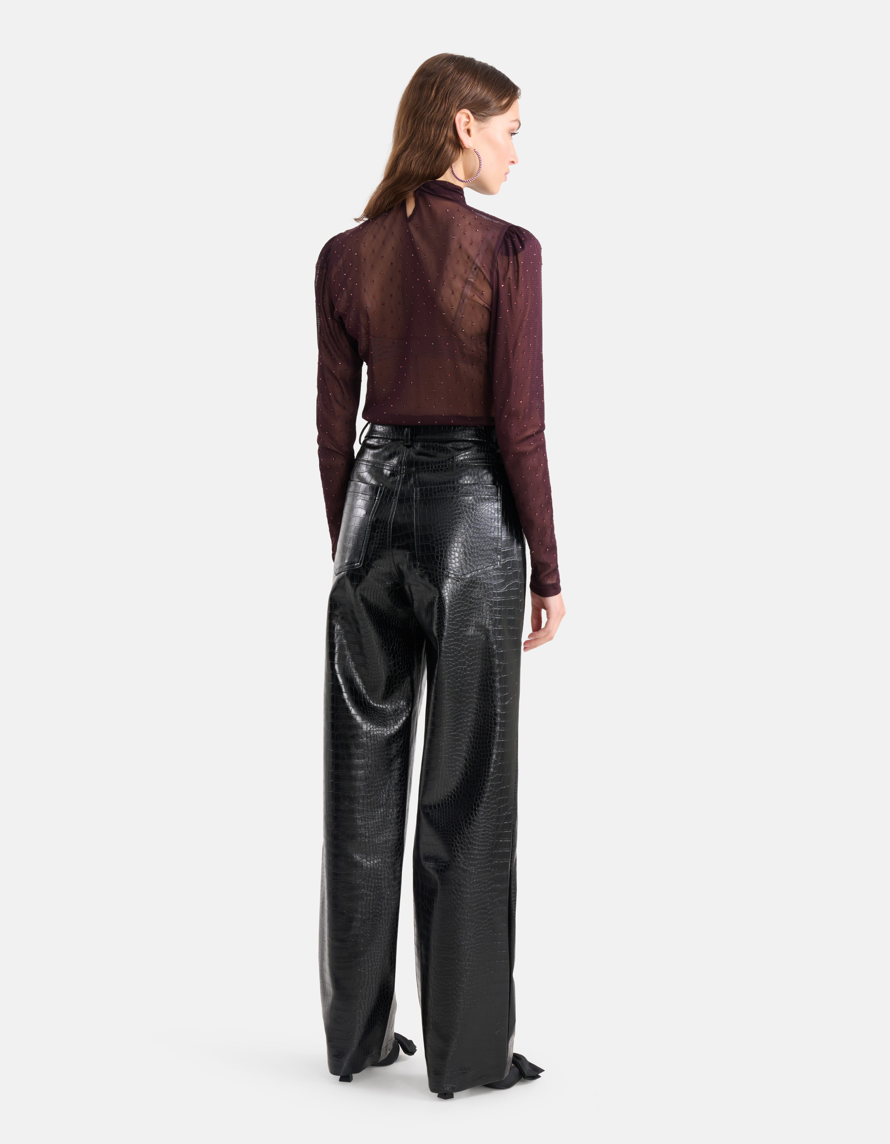 Strassbesetztes Top Bordeaux SHOEBY WOMEN