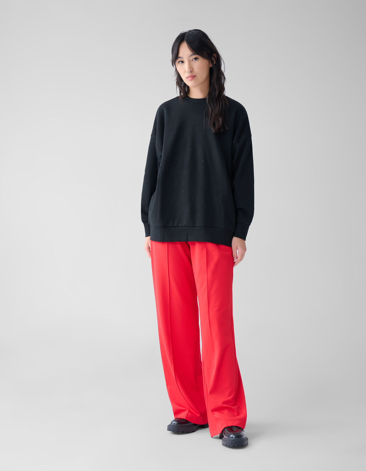 Allover-Strass-Pullover Schwarz SHOEBY WOMEN