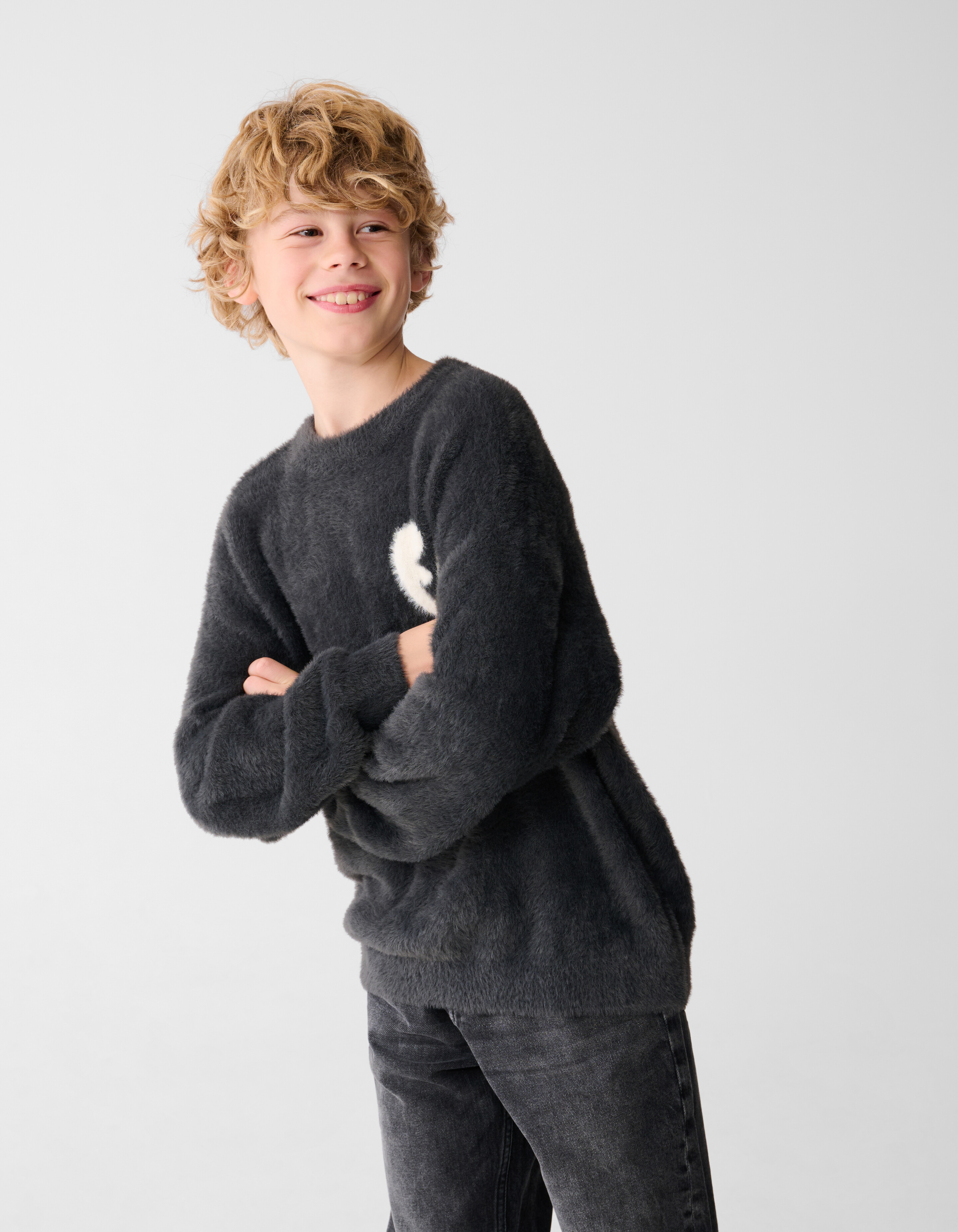 Kunstwerk Strickpullover Dunkelgrau SHOEBY BOYS