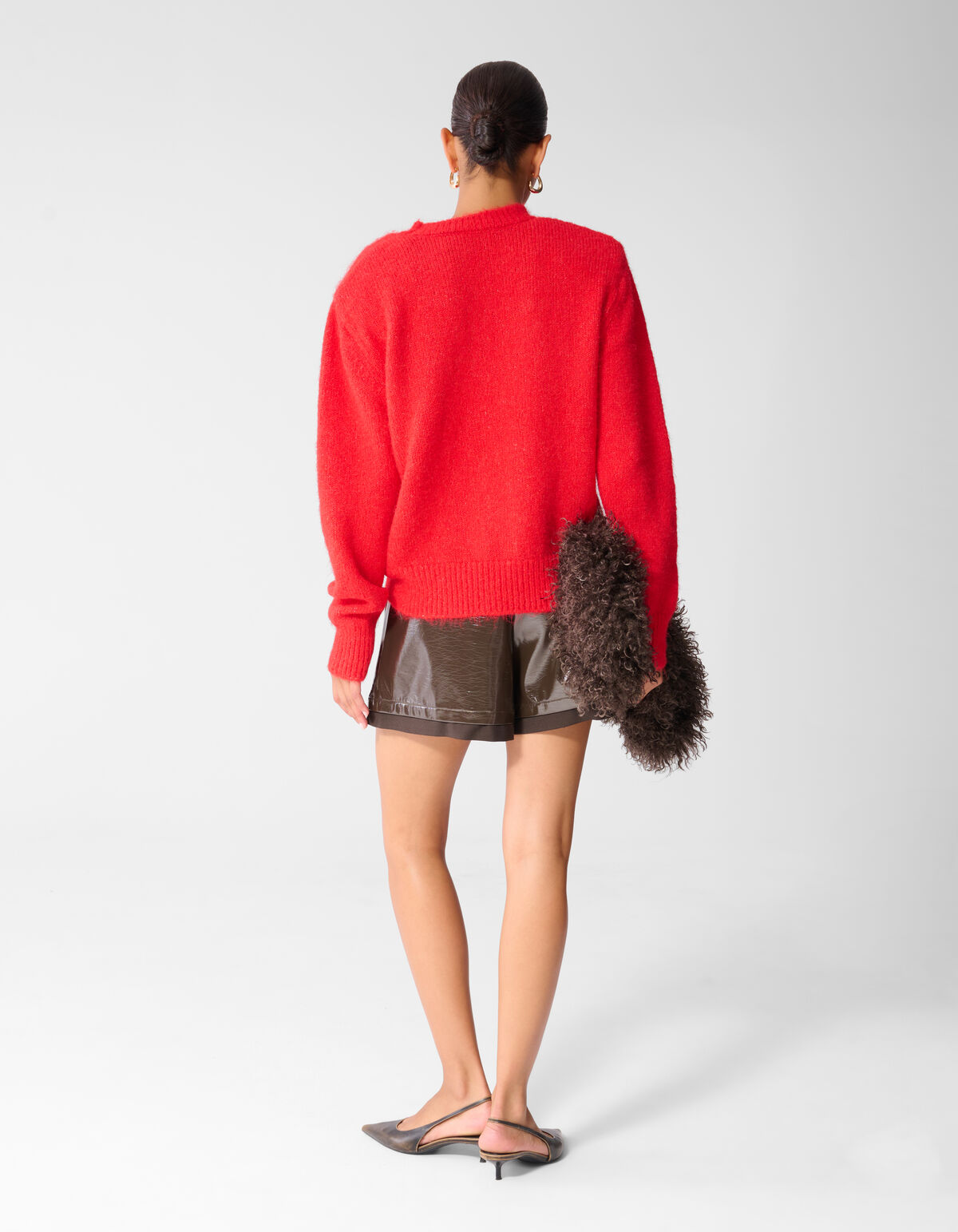 Shoulder Crew Strickpullover Rot SHOEBY WOMEN