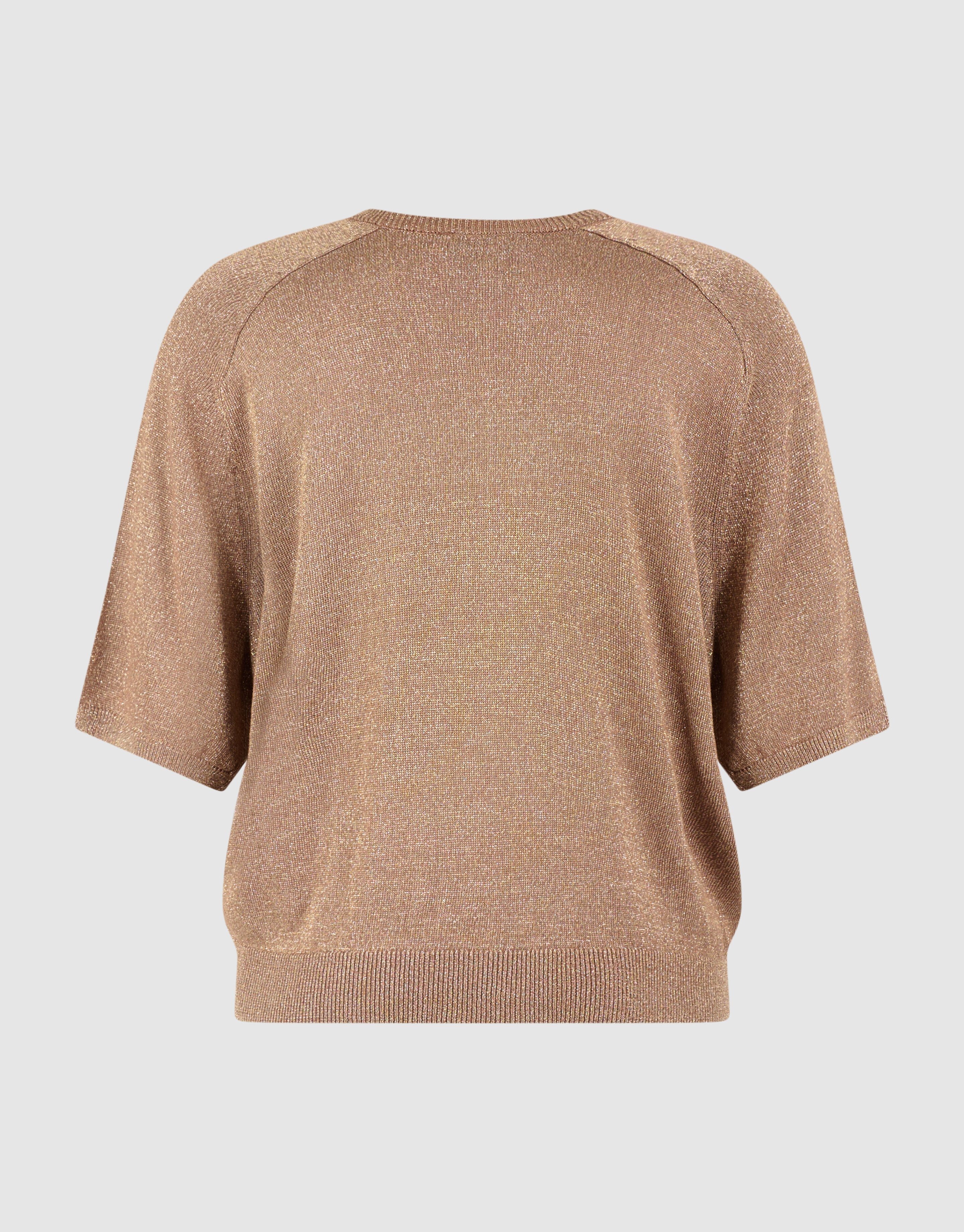 Kurzarm Glitzerpullover Braun SHOEBY WOMEN