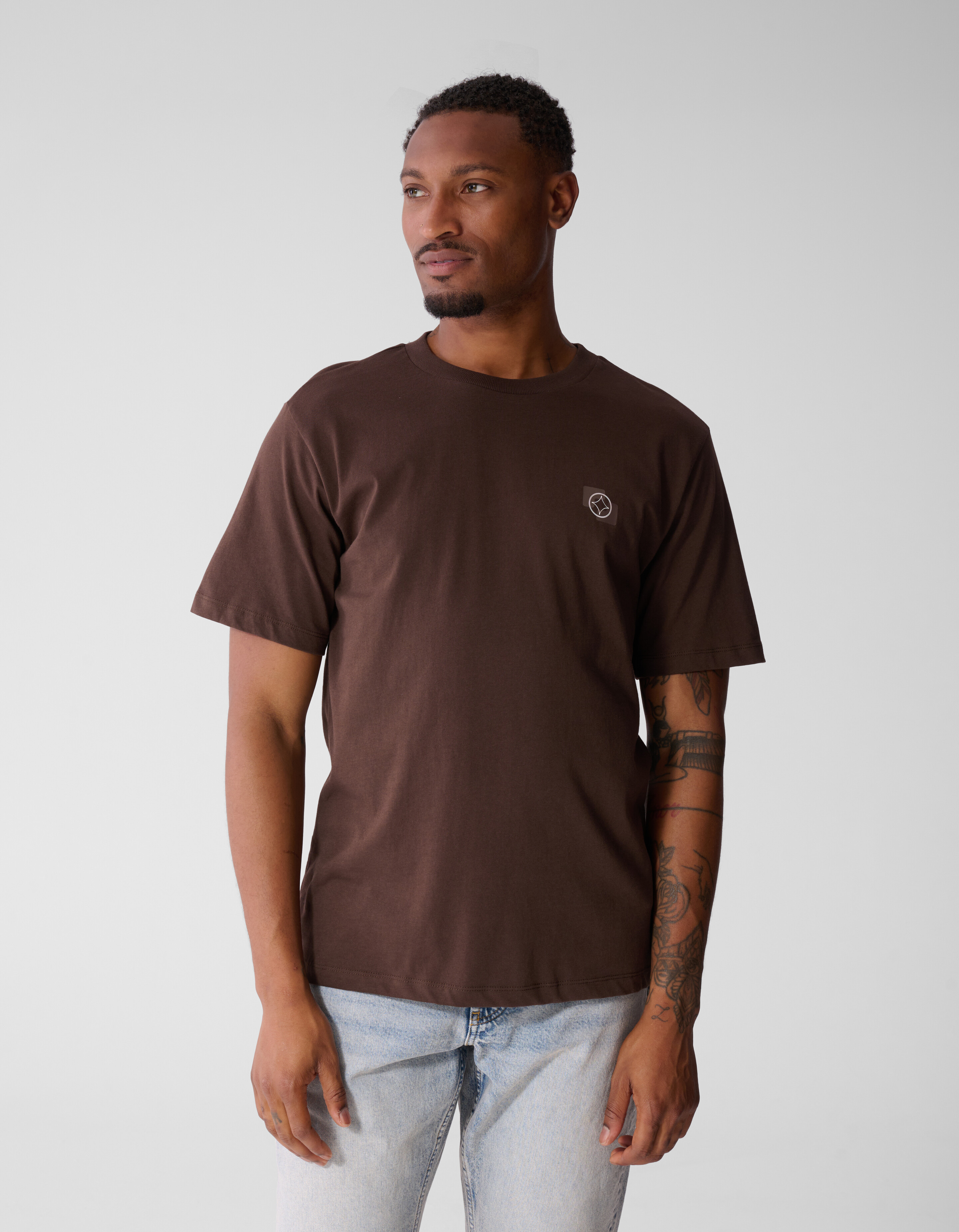 Einfarbiges T-Shirt Braun SHOEBY MEN