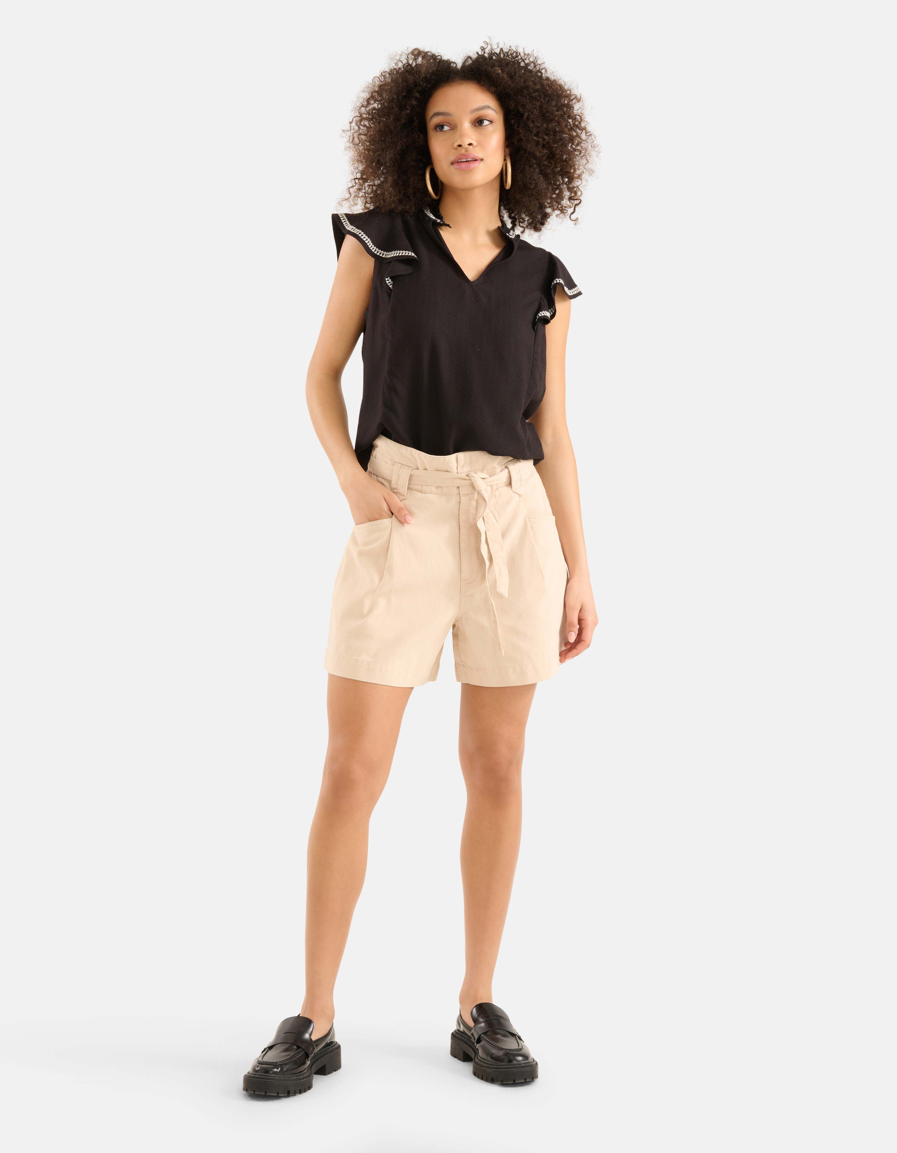 Besticktes Top Schwarz SHOEBY WOMEN
