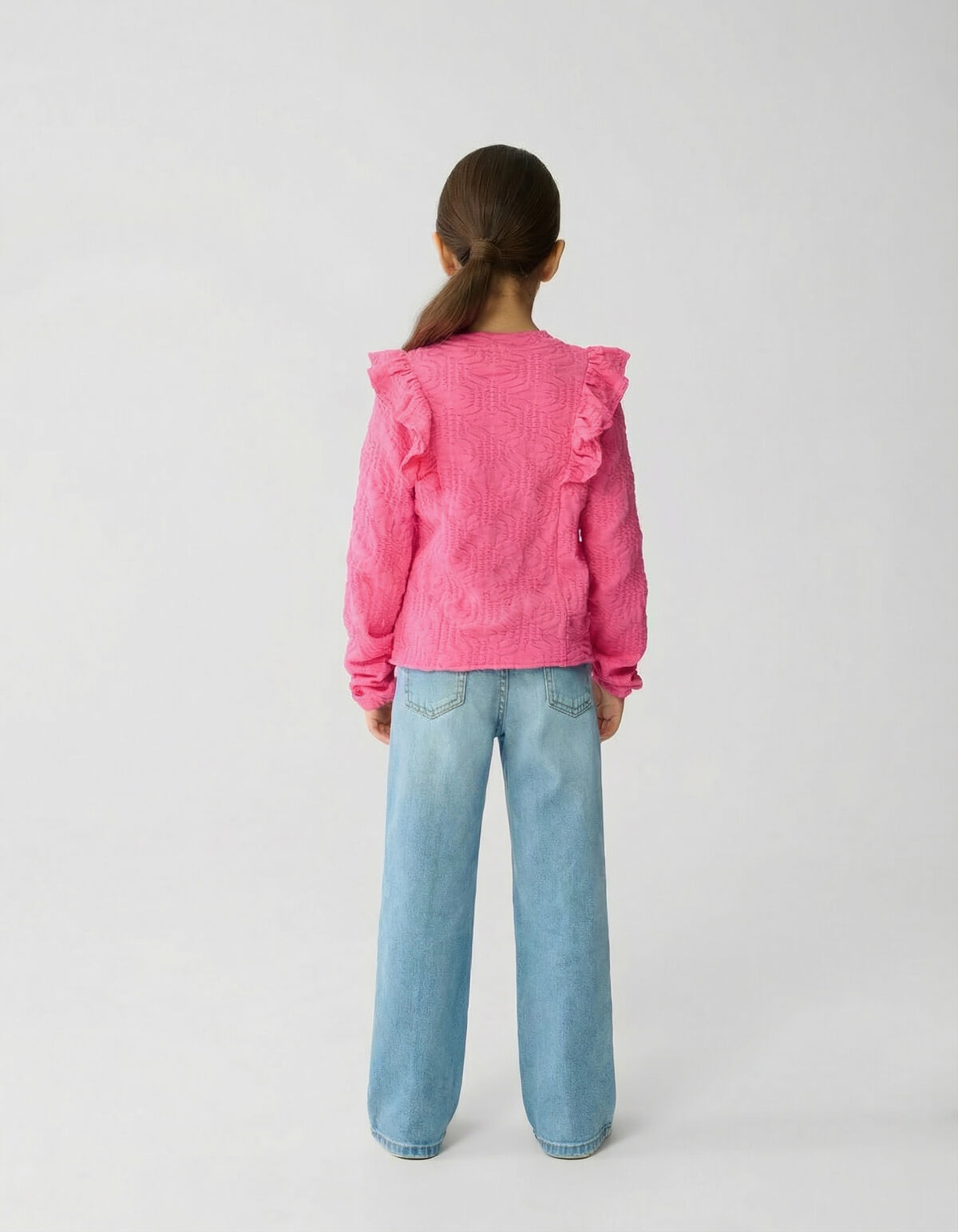 R&uuml;schen-Langarmshirt Hellrosa SHOEBY GIRLS