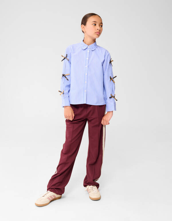 Gestreifte Bluse mit Schleife Blau SHOEBY GIRLS