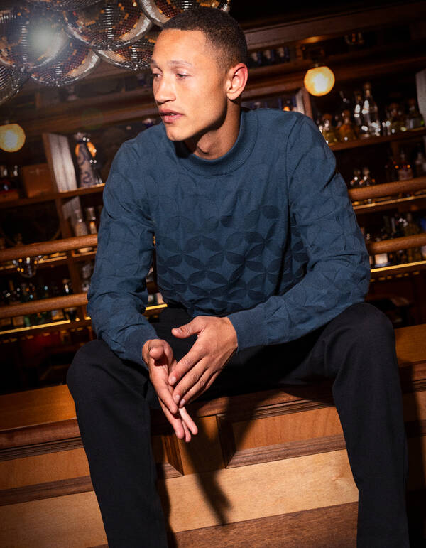 Glitzernder Strickpullover Dunkelgrün SHOEBY MEN