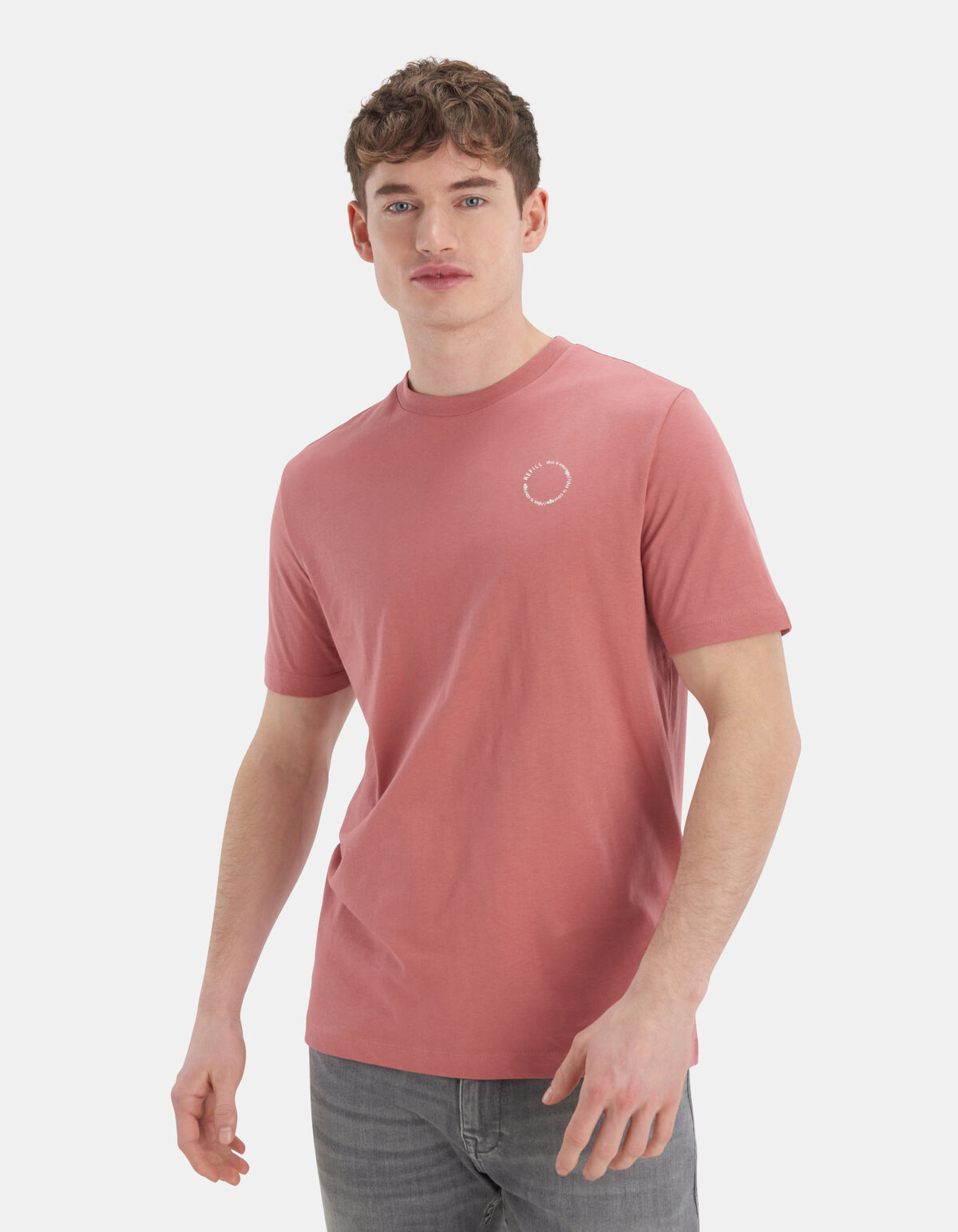 T-Shirt mit kleinem Aufdruck REFILL