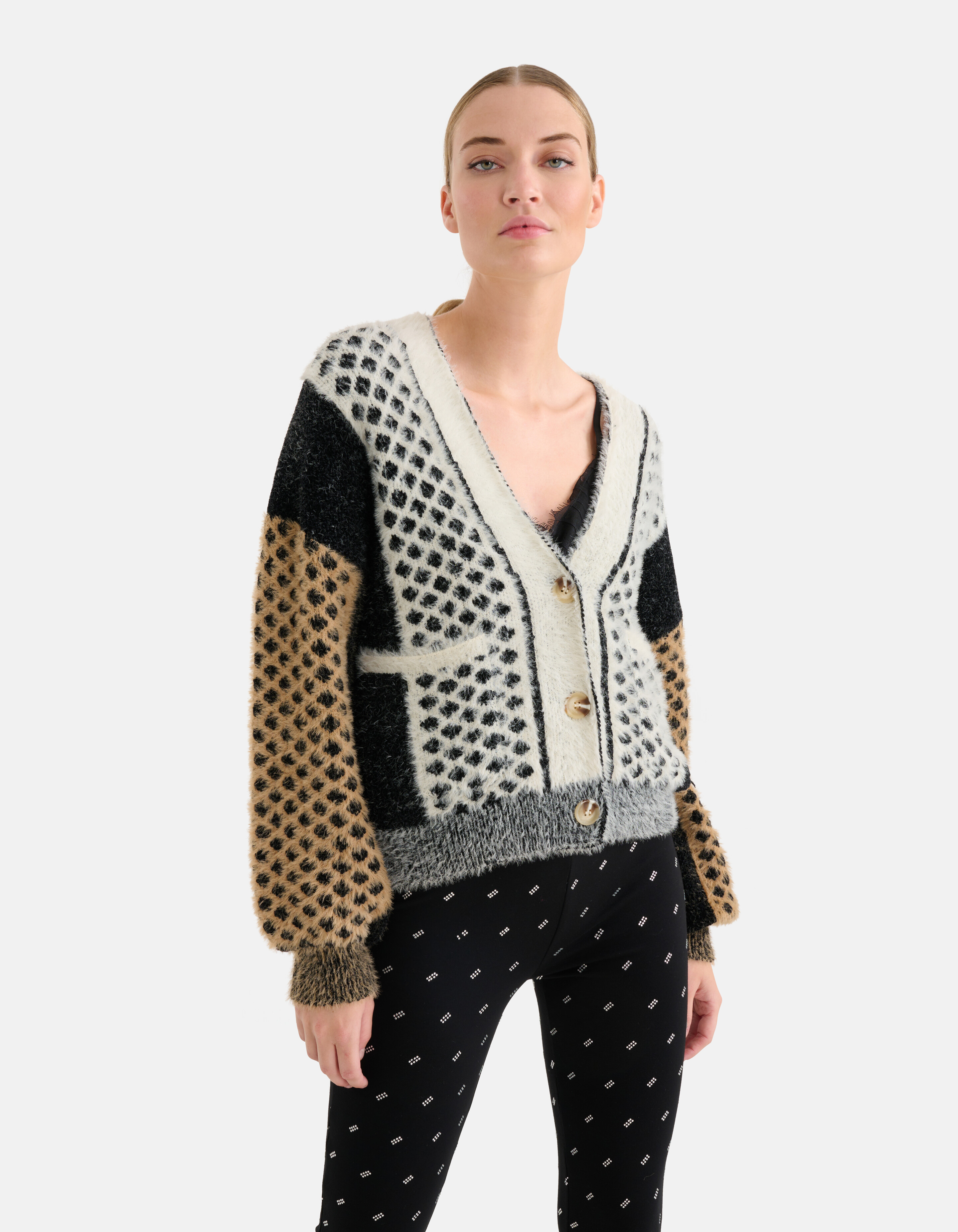 Weiche Jacquard-Strickjacke Schwarz von Mieke SHOEBY WOMEN