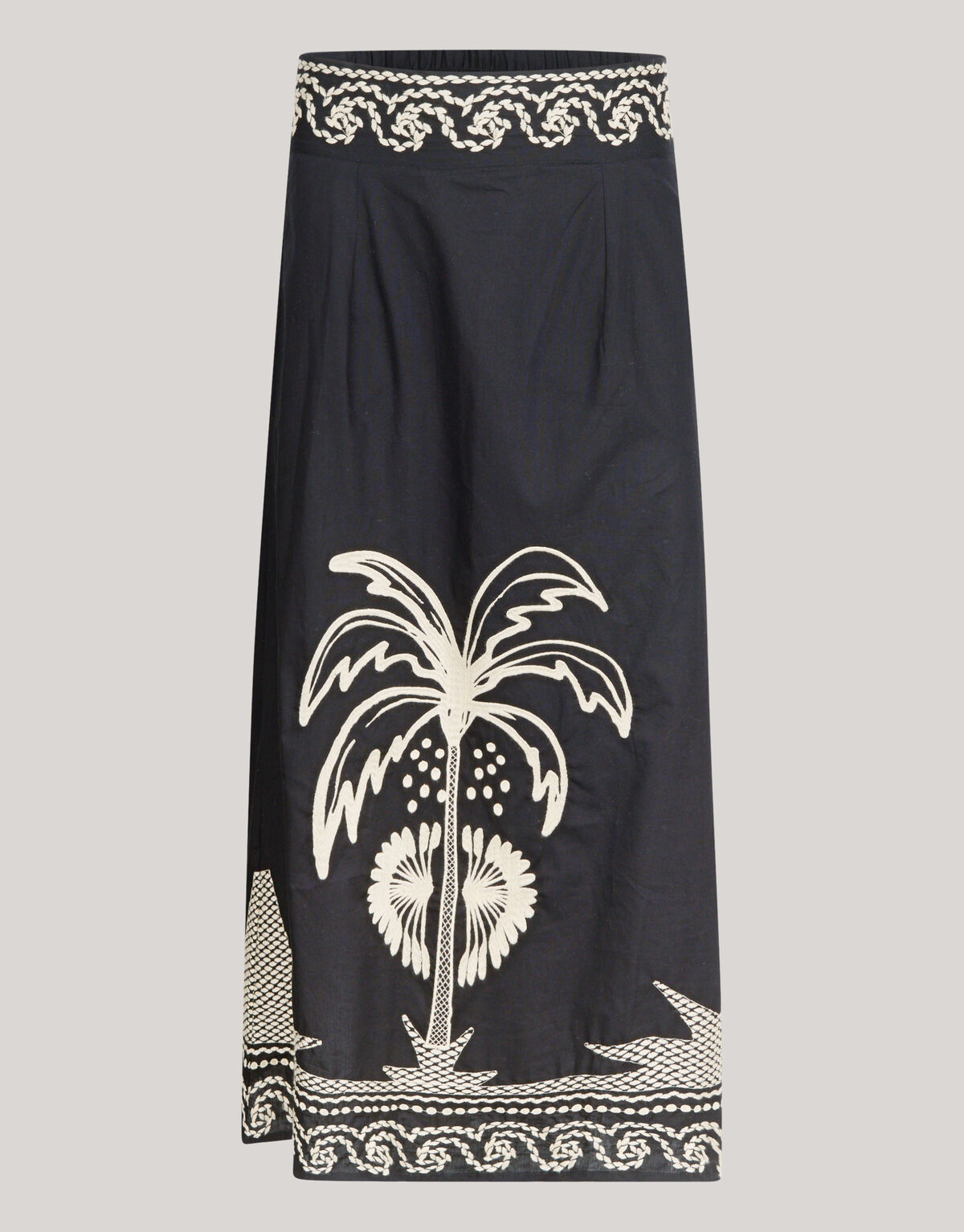 Embroidery Maxi Rok Zwart SHOEBY WOMEN