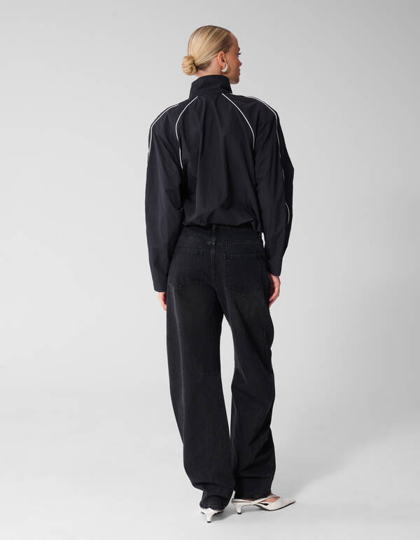 Relaxed Fit Piping Bluse Schwarz SHOEBY WOMEN