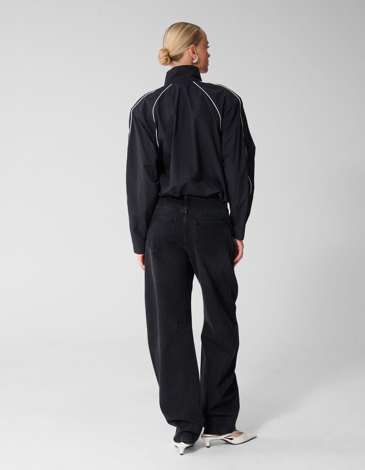 Relaxed Fit Piping Bluse Schwarz SHOEBY WOMEN