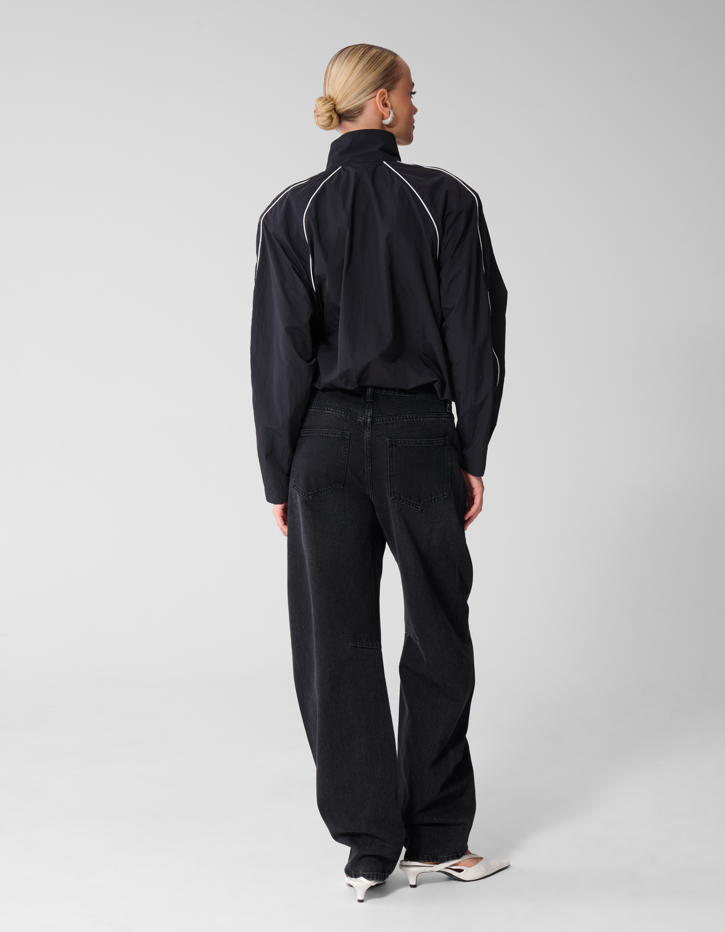 Relaxed Fit Piping Bluse Schwarz SHOEBY WOMEN