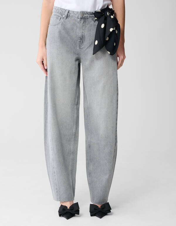 Barrel Fit Jeans Hellgrau SHOEBY WOMEN