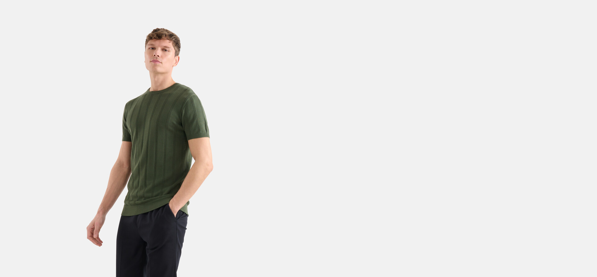 Gestreifter Pullover Dunkelgrün SHOEBY MEN
