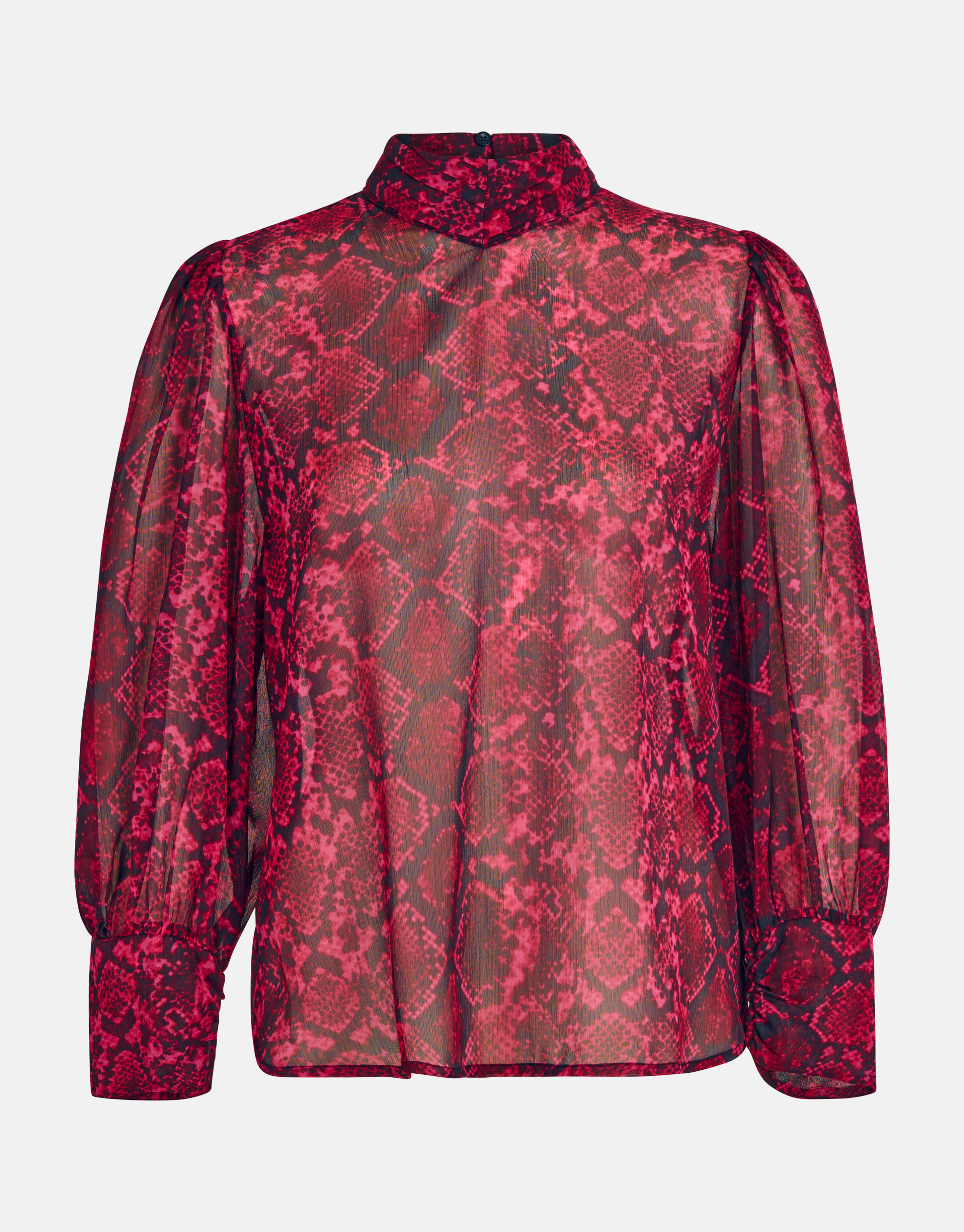 Chiffon-Bluse mit Schlangendruck Dunkelrosa SHOEBY WOMEN