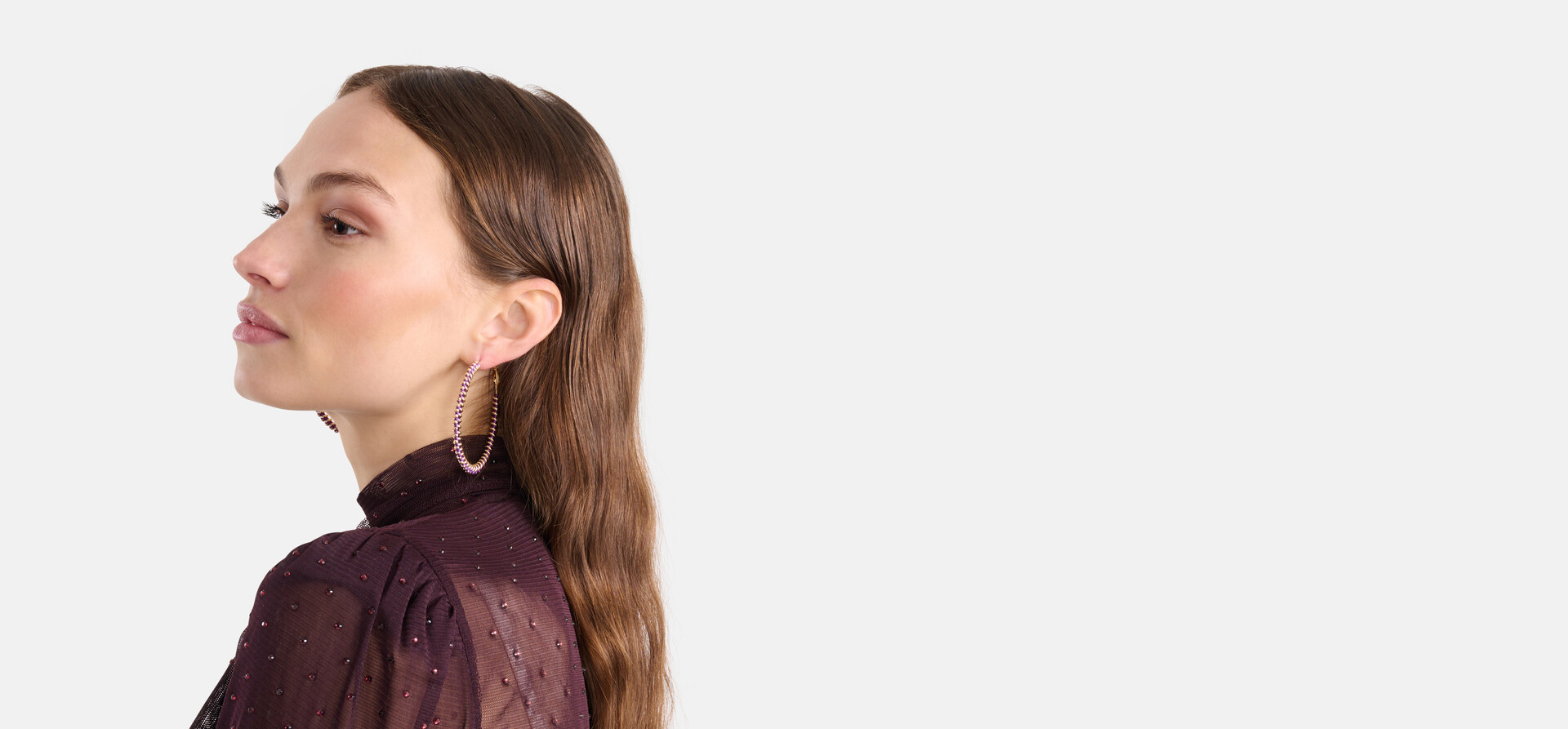 Oval Hoops Ohrringe Lila SHOEBY ACCESSOIRES