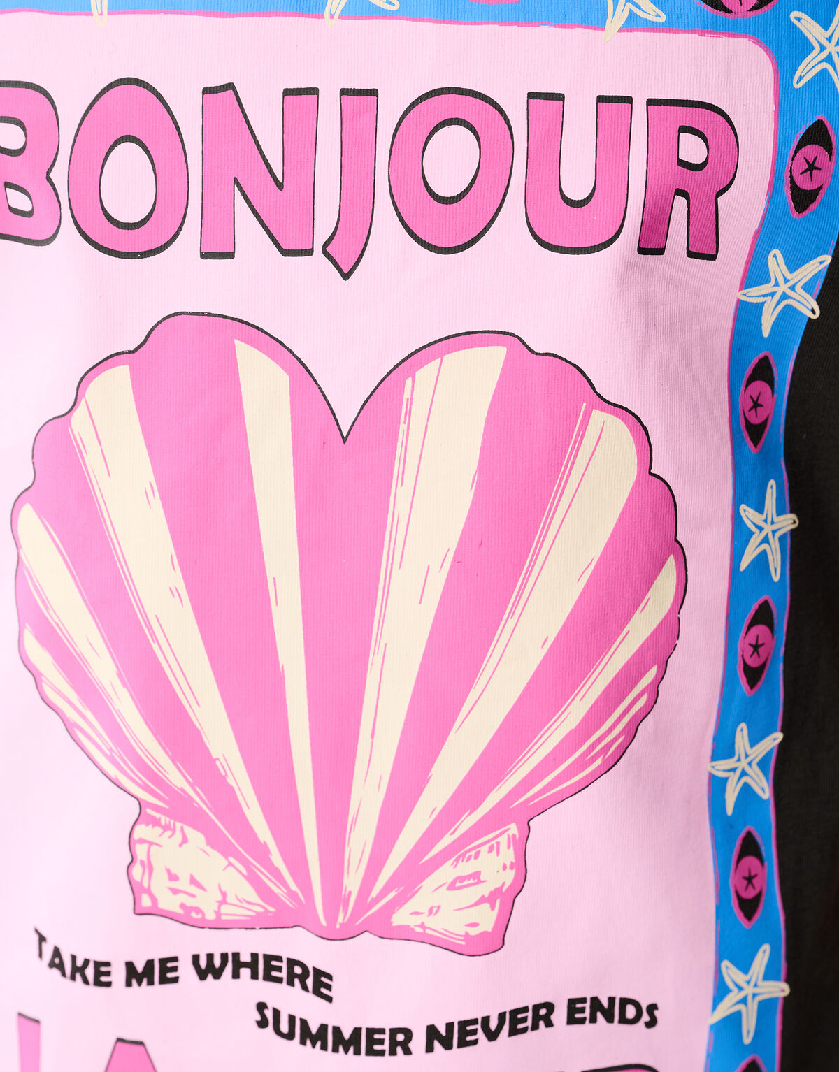 Bonjour Artwork T-shirt Schwarz SHOEBY GIRLS