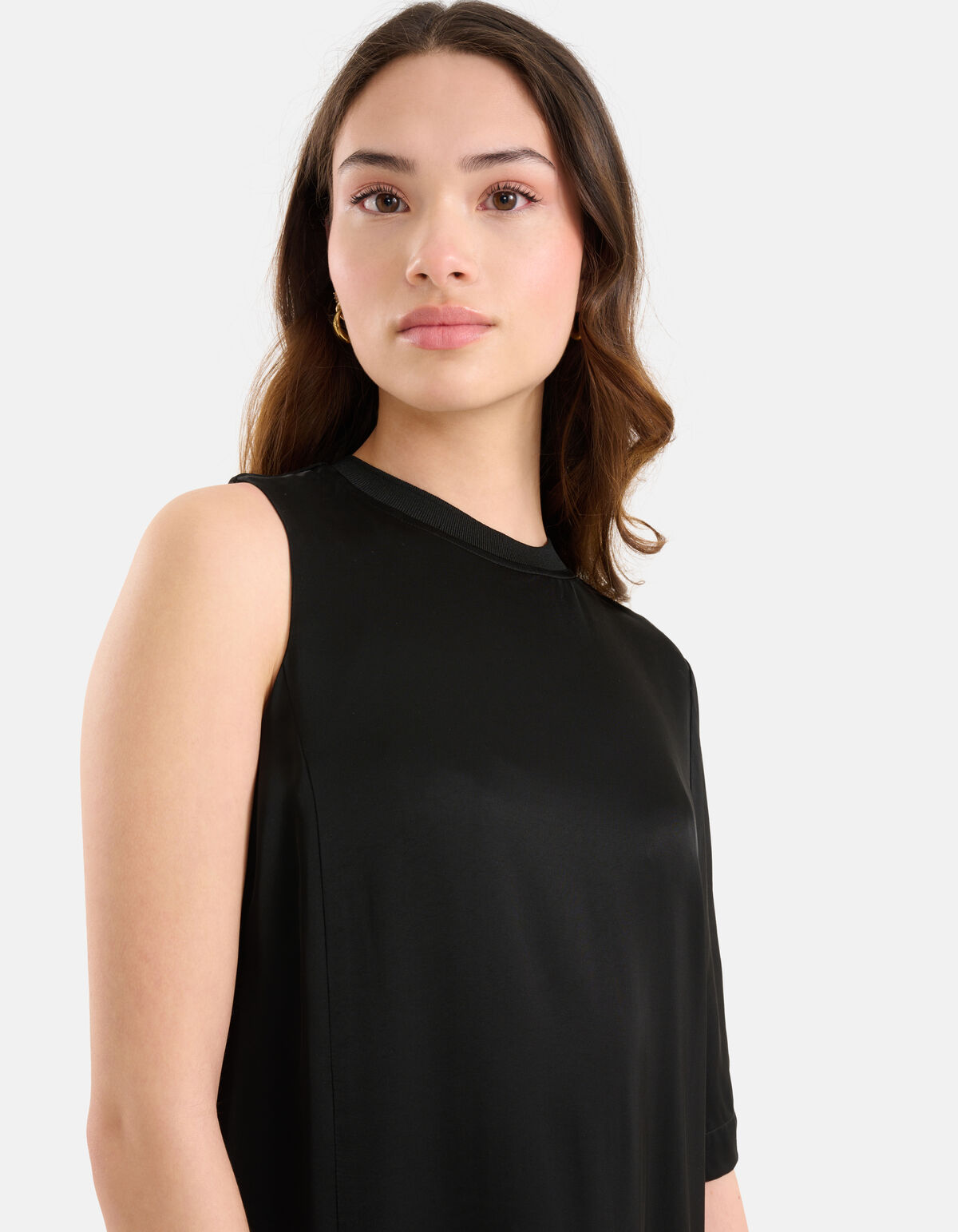 Satin T-Shirt Kleid Schwarz SHOEBY WOMEN