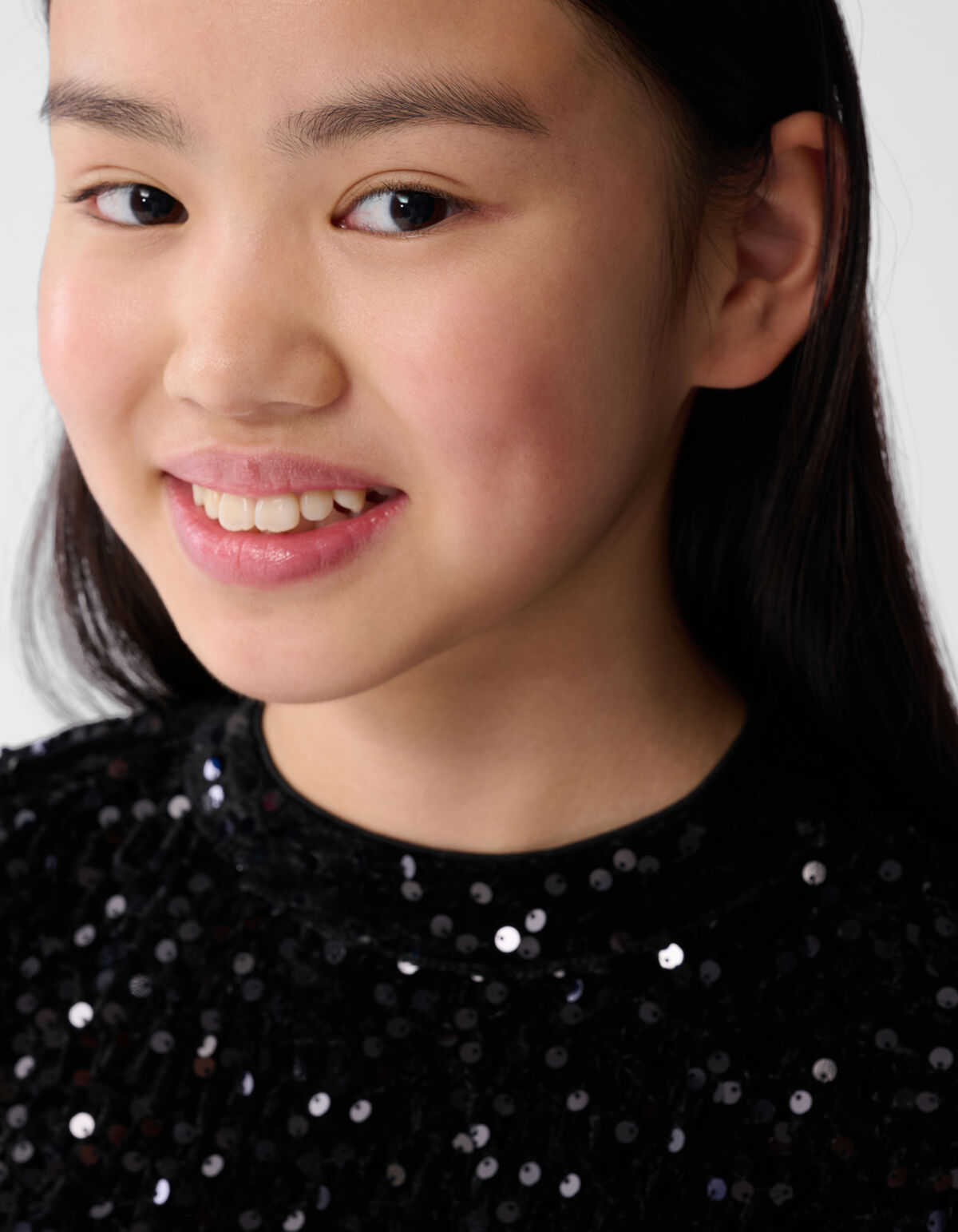 Sequin Longsleeve Top Schwarz SHOEBY GIRLS