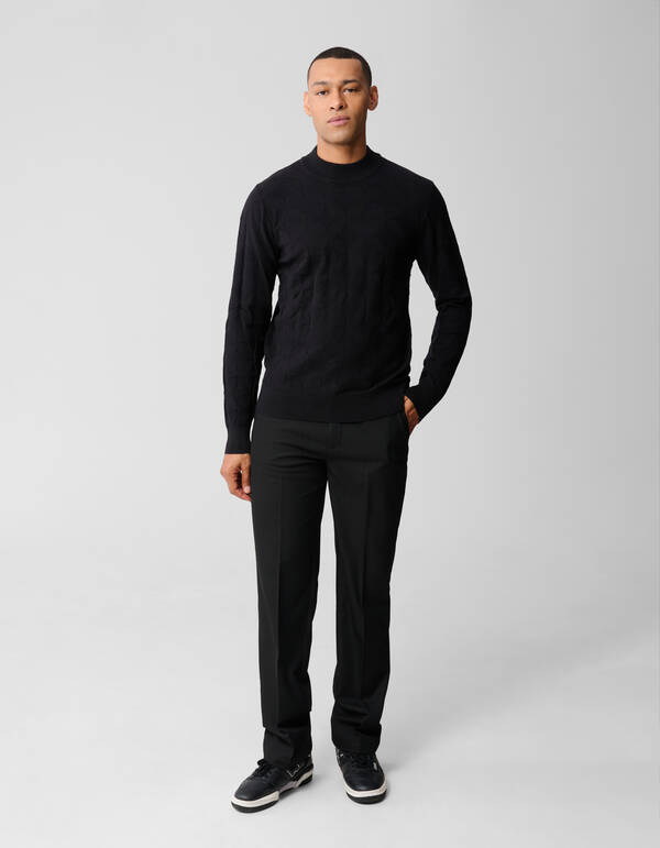 Schwarzer Glitzer-Strickpullover SHOEBY MEN