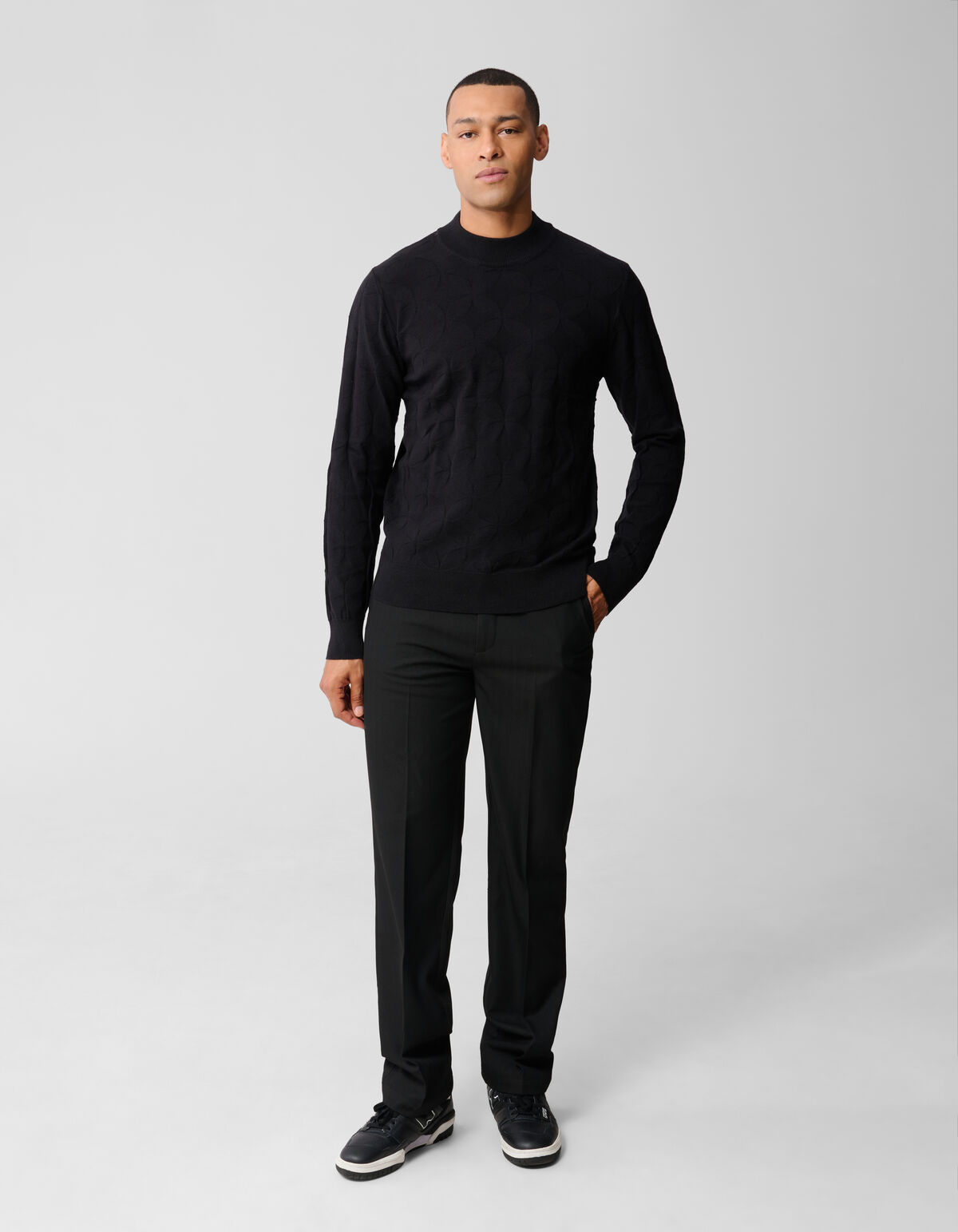 Schwarzer Glitzer-Strickpullover SHOEBY MEN