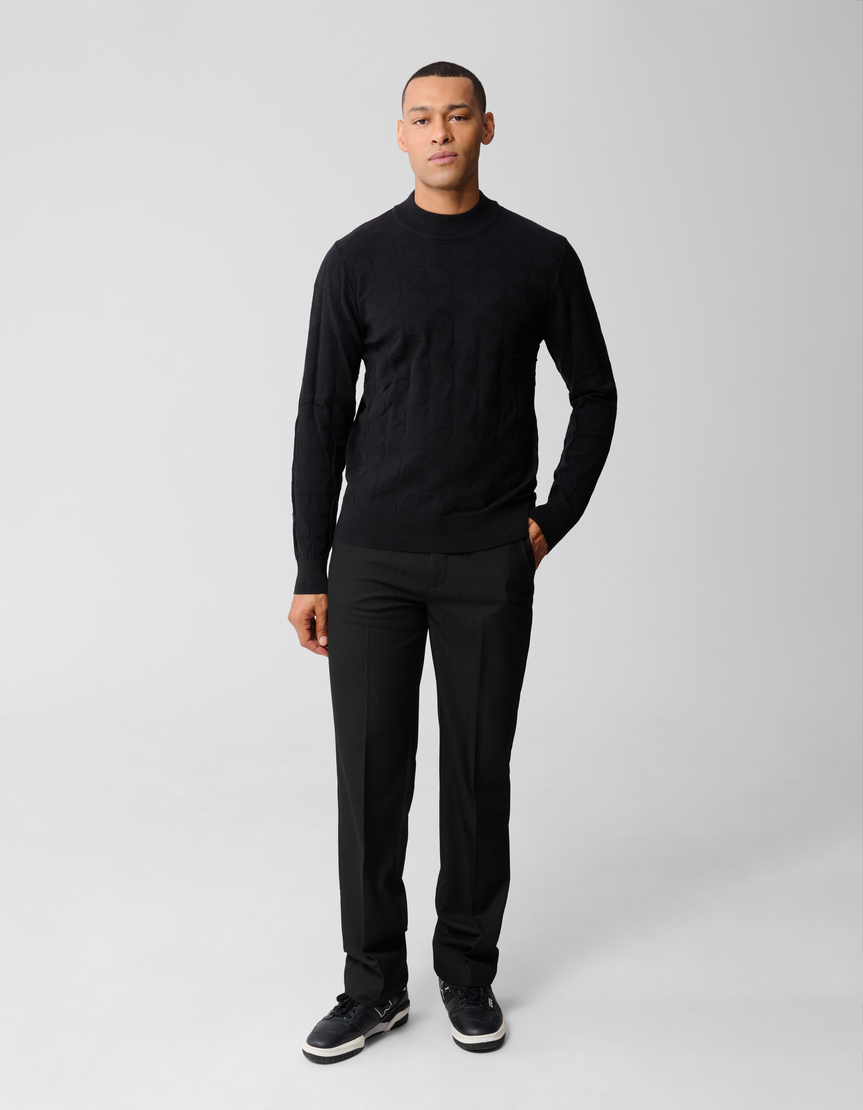 Schwarzer Glitzer-Strickpullover SHOEBY MEN