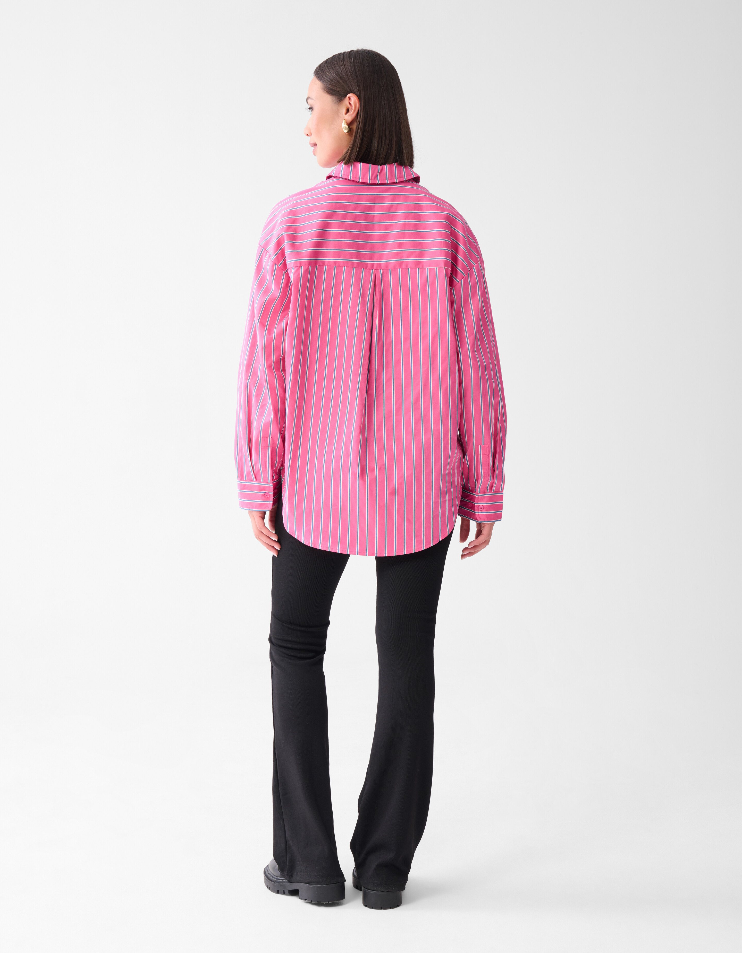 Bluse mit Nadelstreifen und Nieten Rosa SHOEBY WOMEN