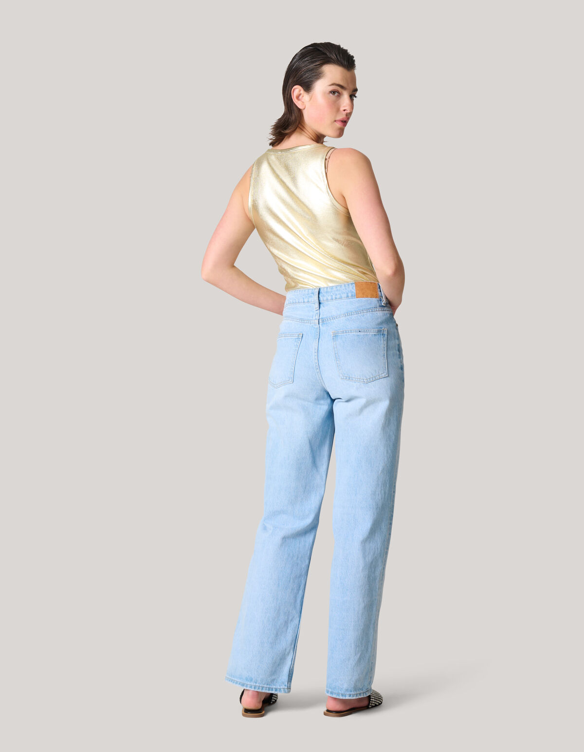 Metallic Rib Top Goud SHOEBY WOMEN