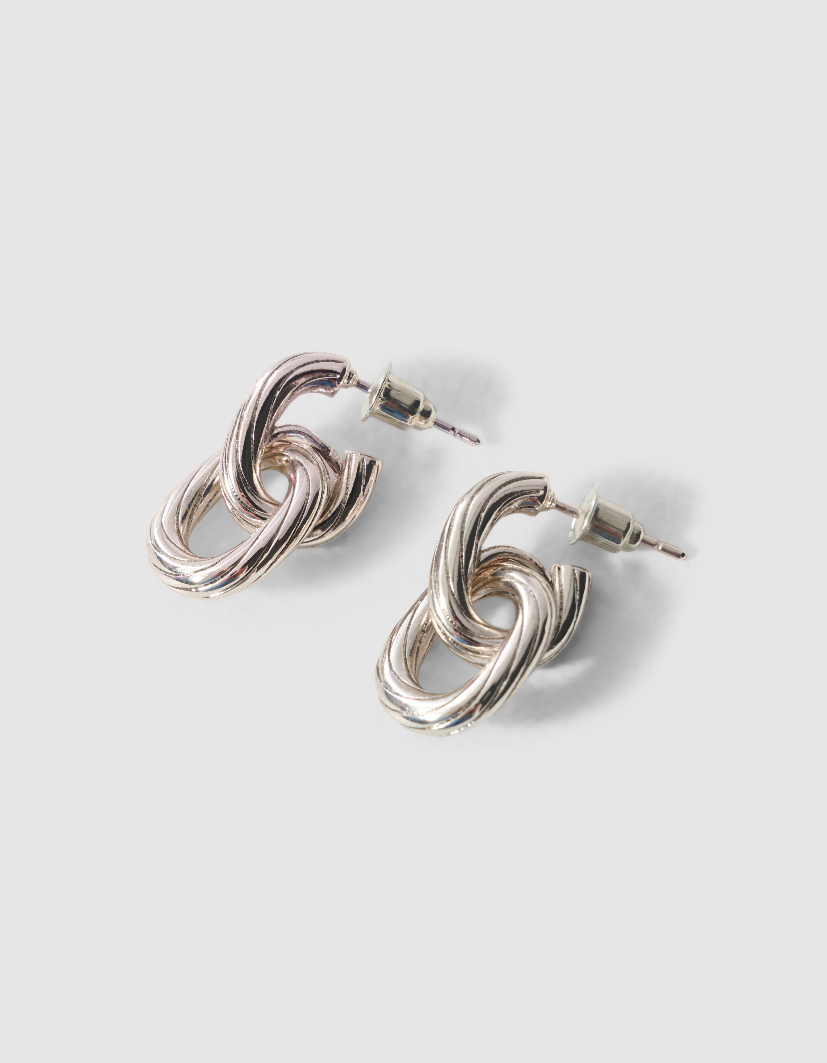 Kleine ovale Doppel-Ohrringe aus Silber SHOEBY ACCESSOIRES