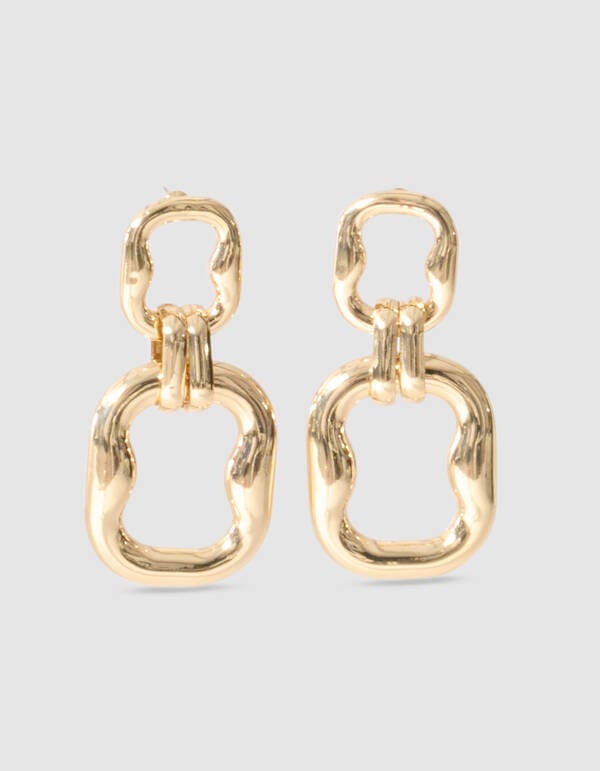 Doppelt quadratische Ohrringe Gold SHOEBY ACCESSOIRES