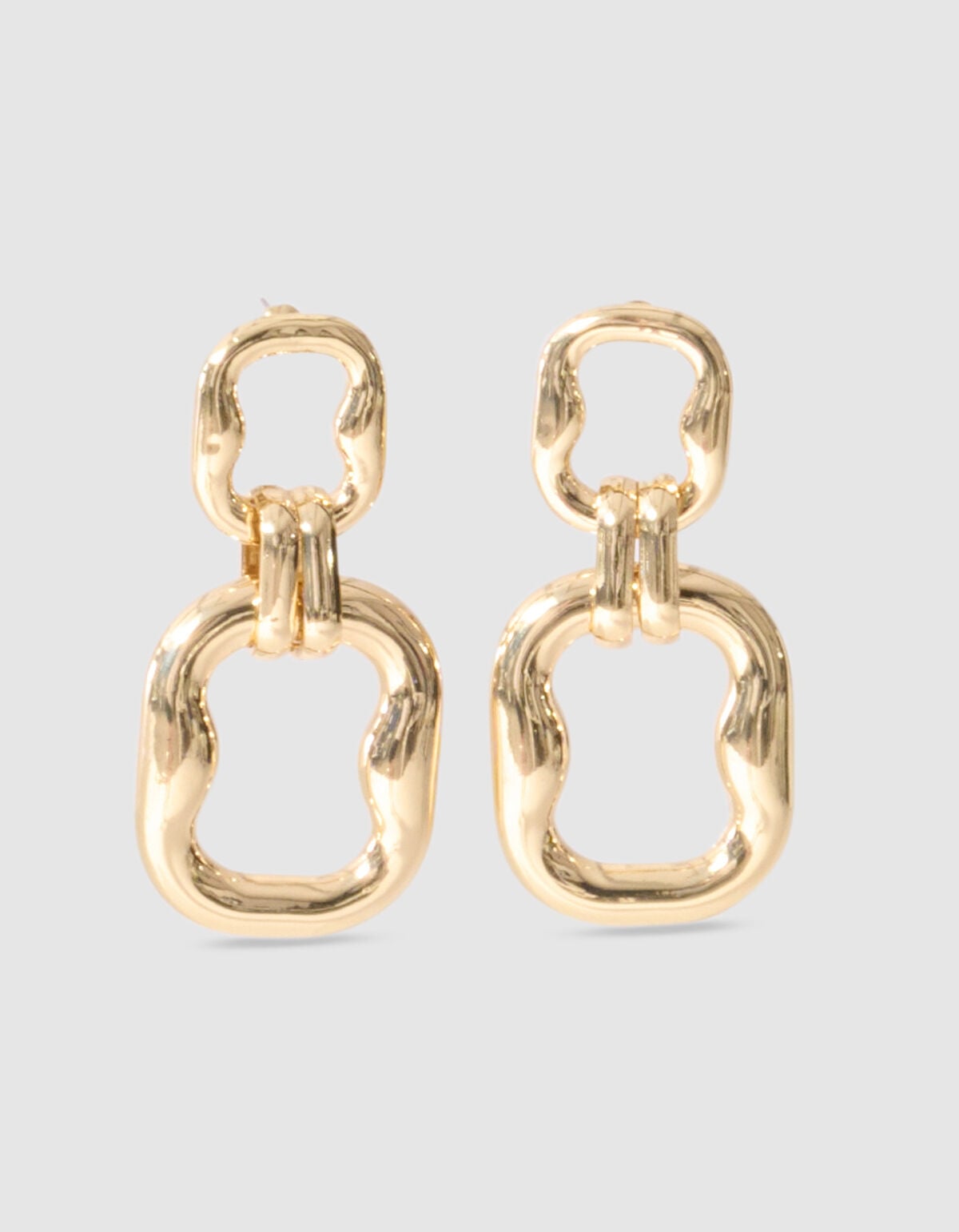 Doppelt quadratische Ohrringe Gold SHOEBY ACCESSOIRES