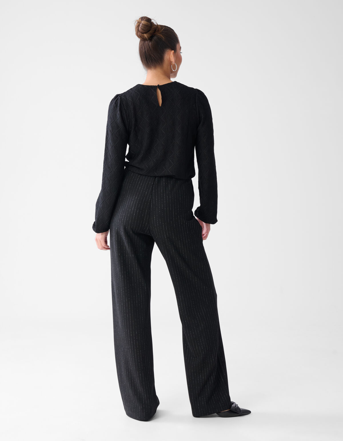 Swirl Textur Top Schwarz SHOEBY WOMEN