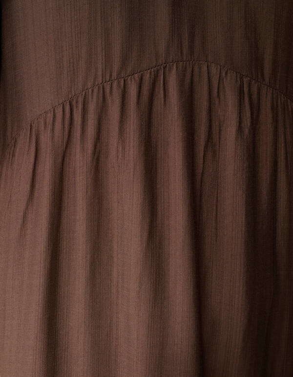 R&uuml;sche Maxikleid Braun SHOEBY WOMEN