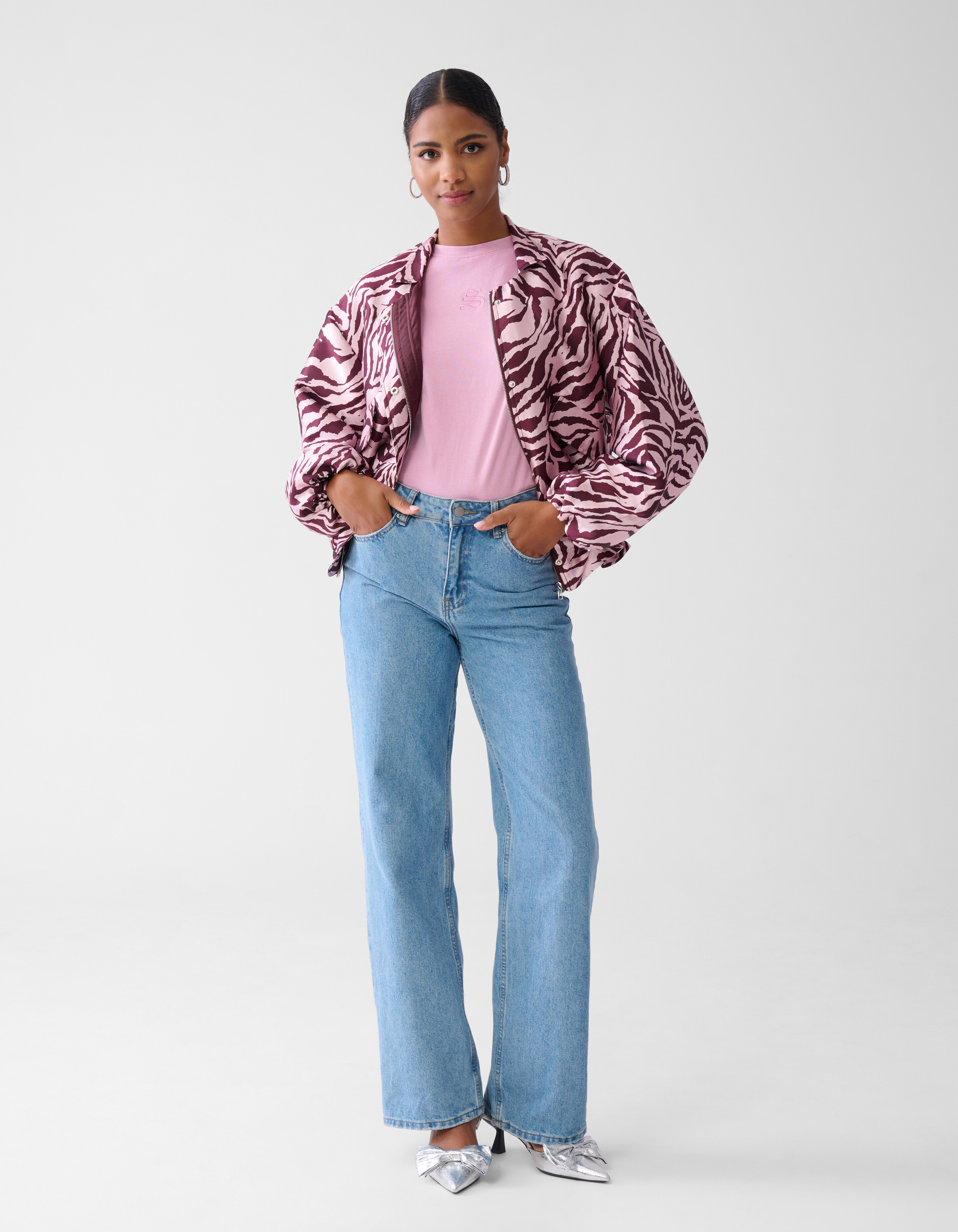 Bedruckter Bomber Dunkelrot SHOEBY WOMEN
