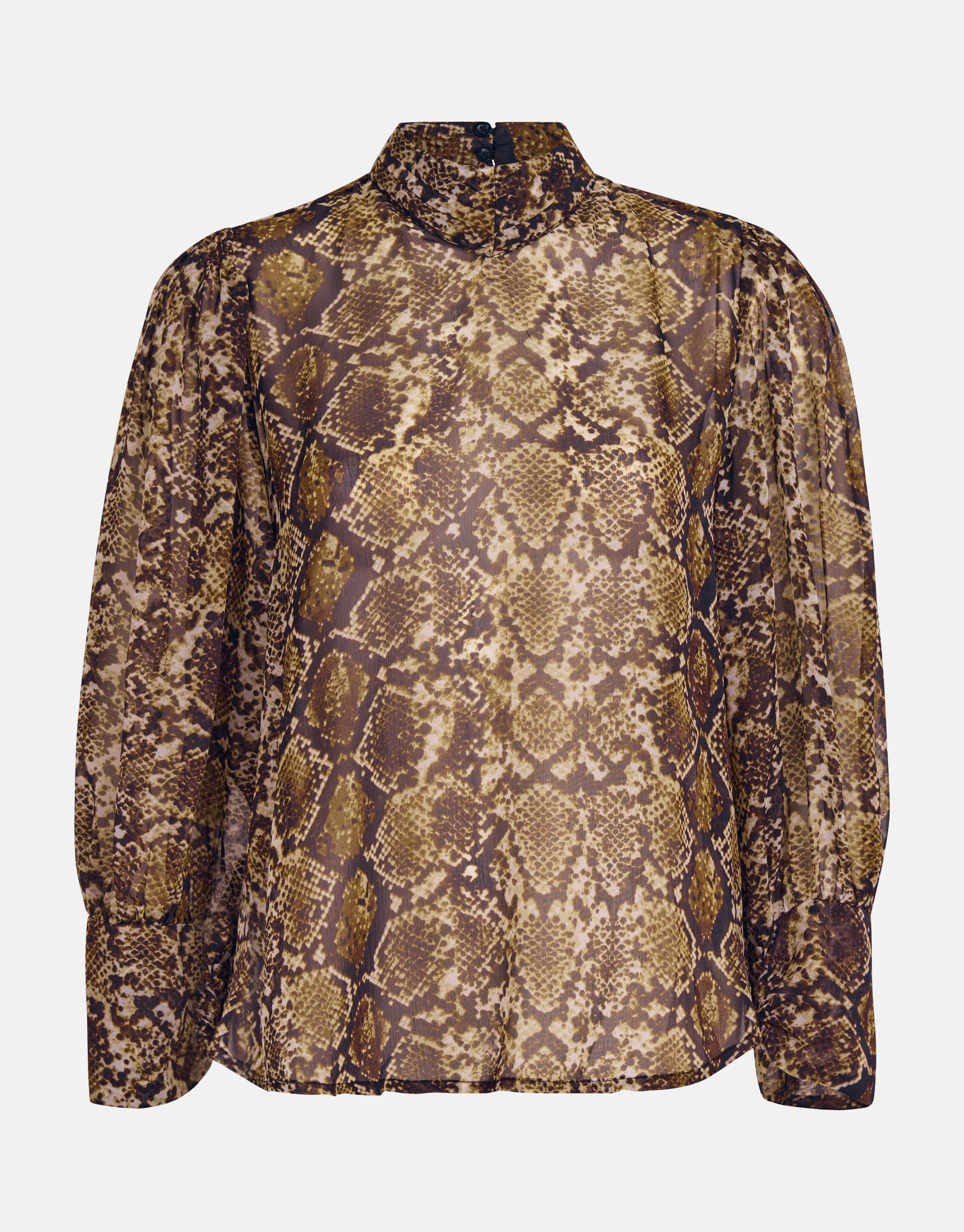 Chiffon Slangenprint Blouse Bruin SHOEBY WOMEN