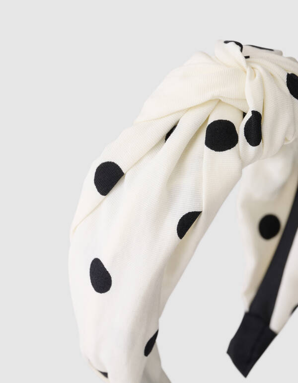 Polkadot Knot Haarband Schwarz/Wei&szlig; SHOEBY ACCESSOIRES