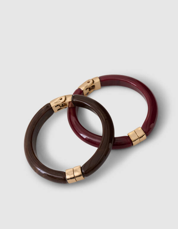 Marble Bangle Armband Set Braun/Dunkelrot SHOEBY ACCESSOIRES