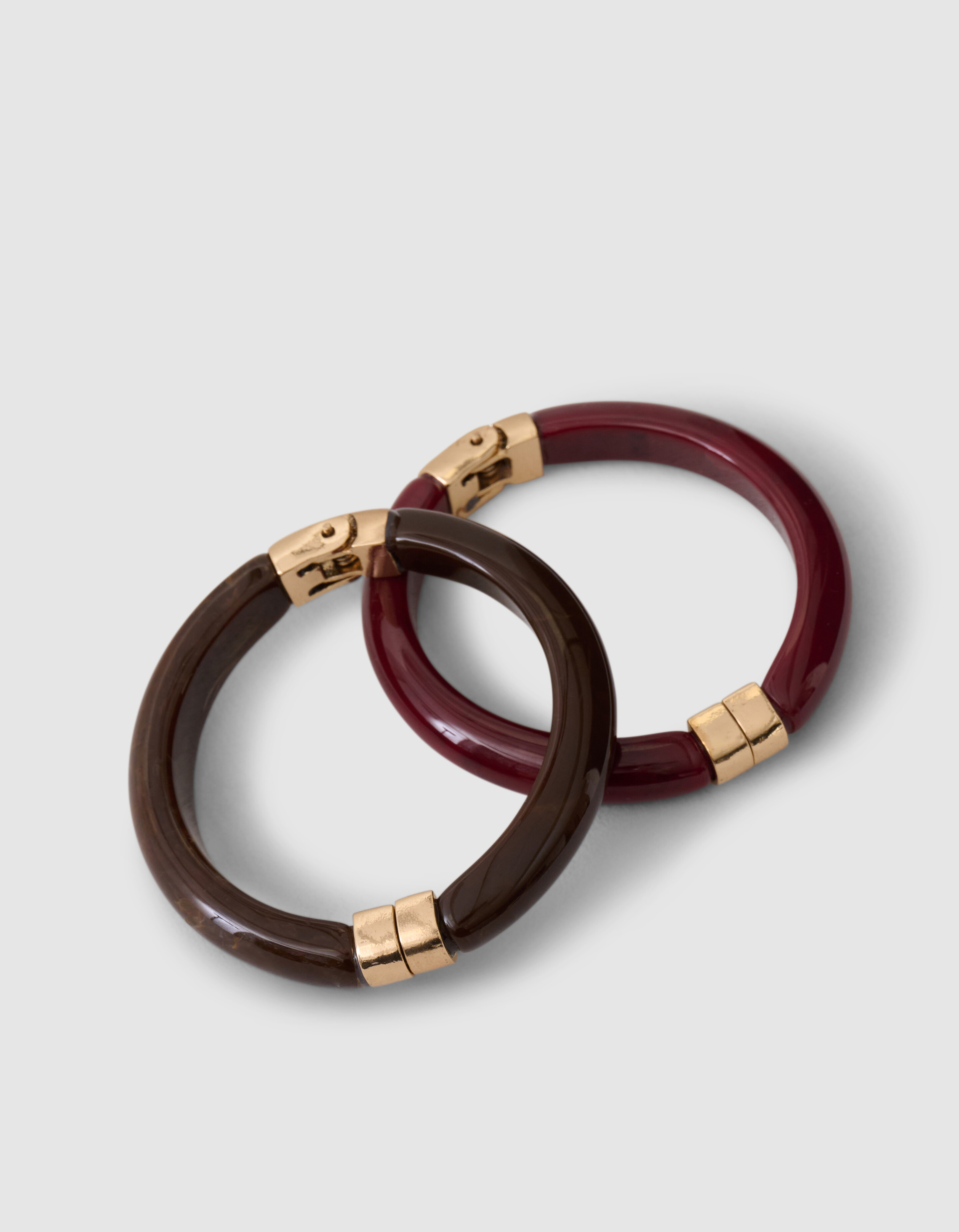 Marble Bangle Armband Set Braun/Dunkelrot SHOEBY ACCESSOIRES