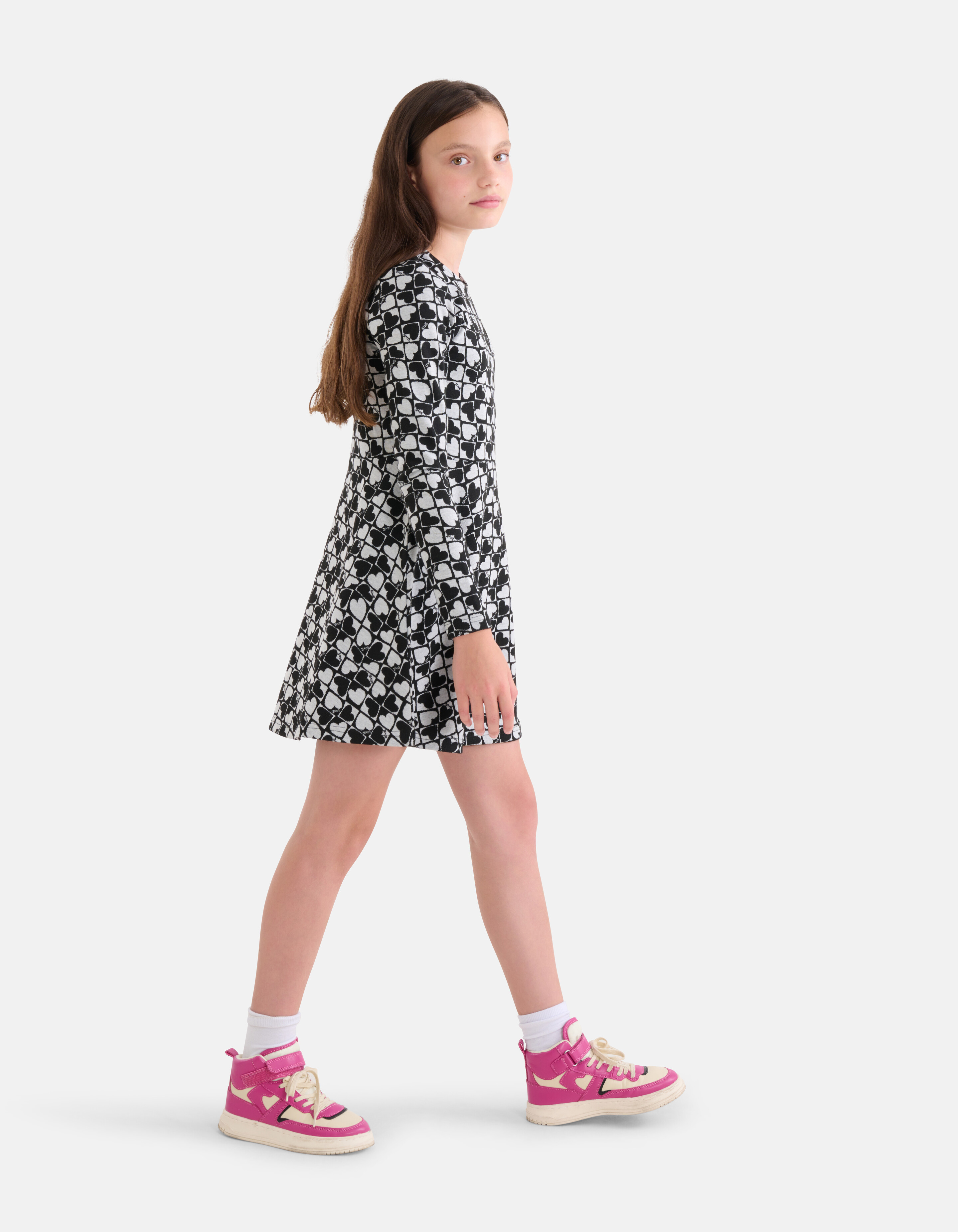 Bedrucktes Kleid Grau/Schwarz SHOEBY GIRLS