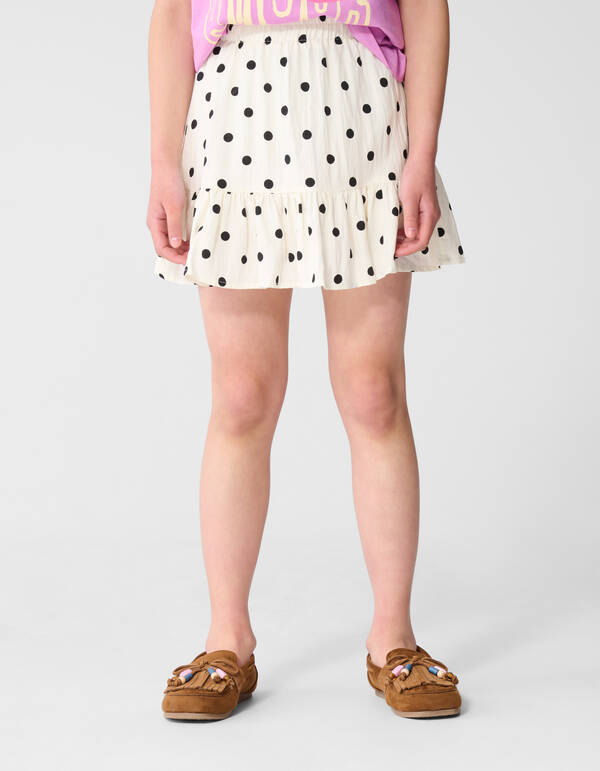 Polkadot Minirock gebrochenes Wei&szlig; SHOEBY GIRLS