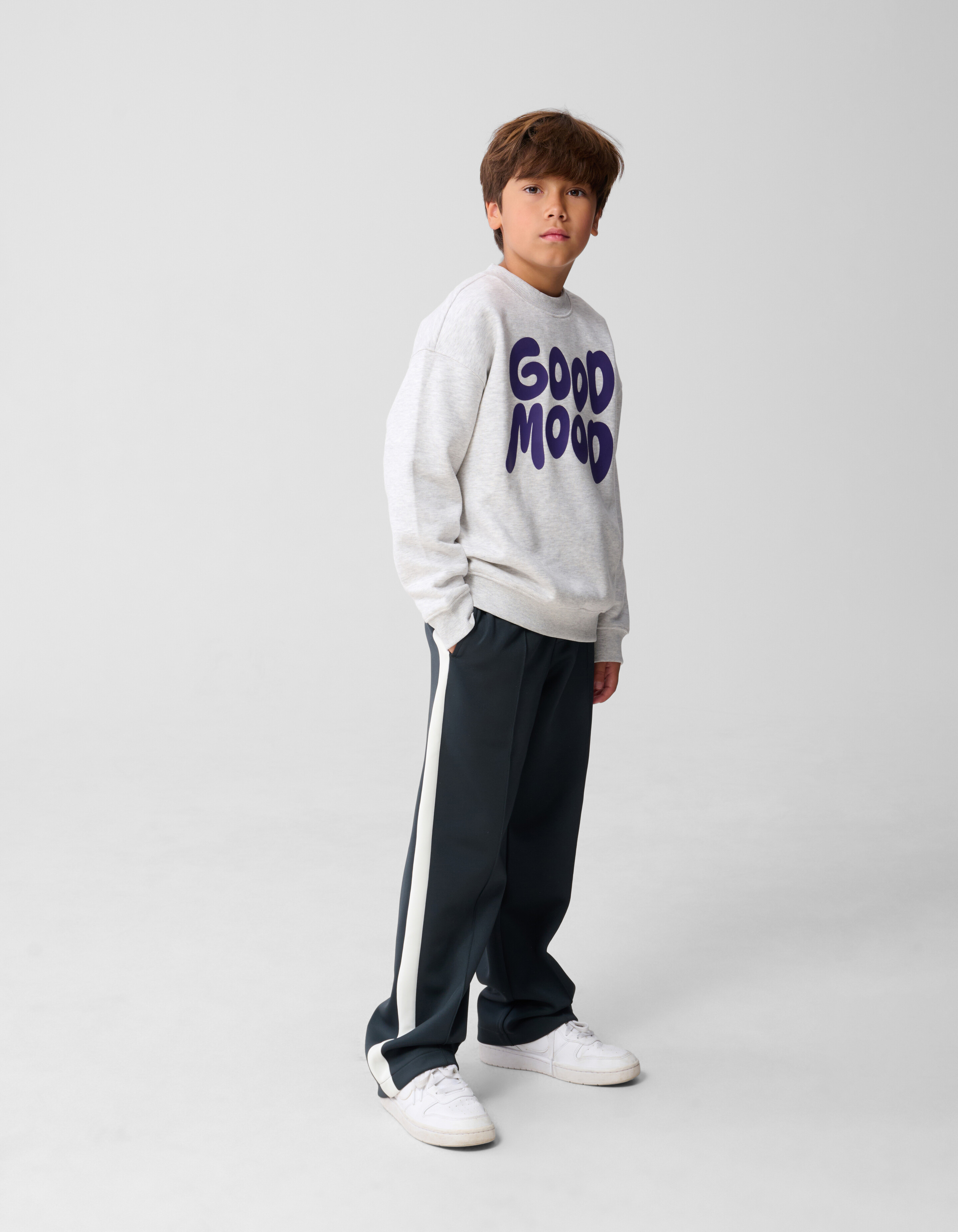 Good Mood Artwork Pullover Hellgrau SHOEBY BOYS