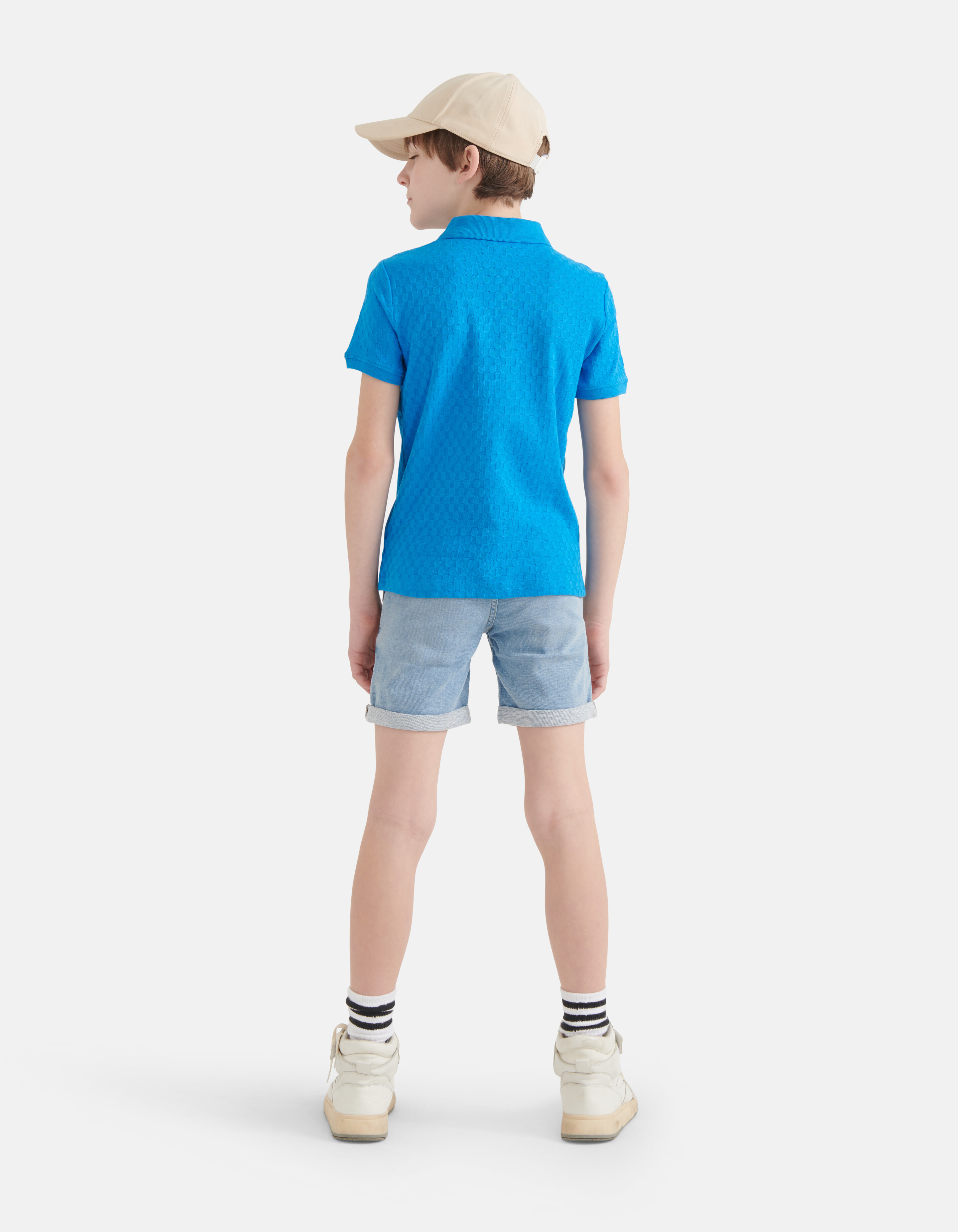 Blockstruktur-Polo Blau SHOEBY BOYS