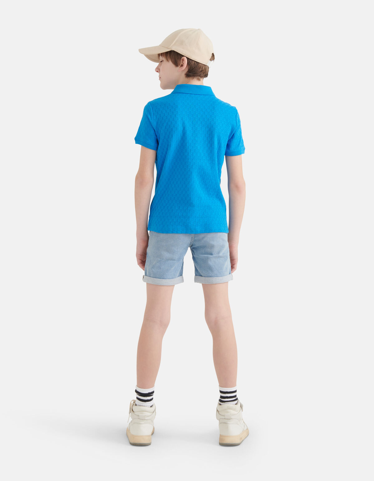 Blockstruktur-Polo Blau SHOEBY BOYS