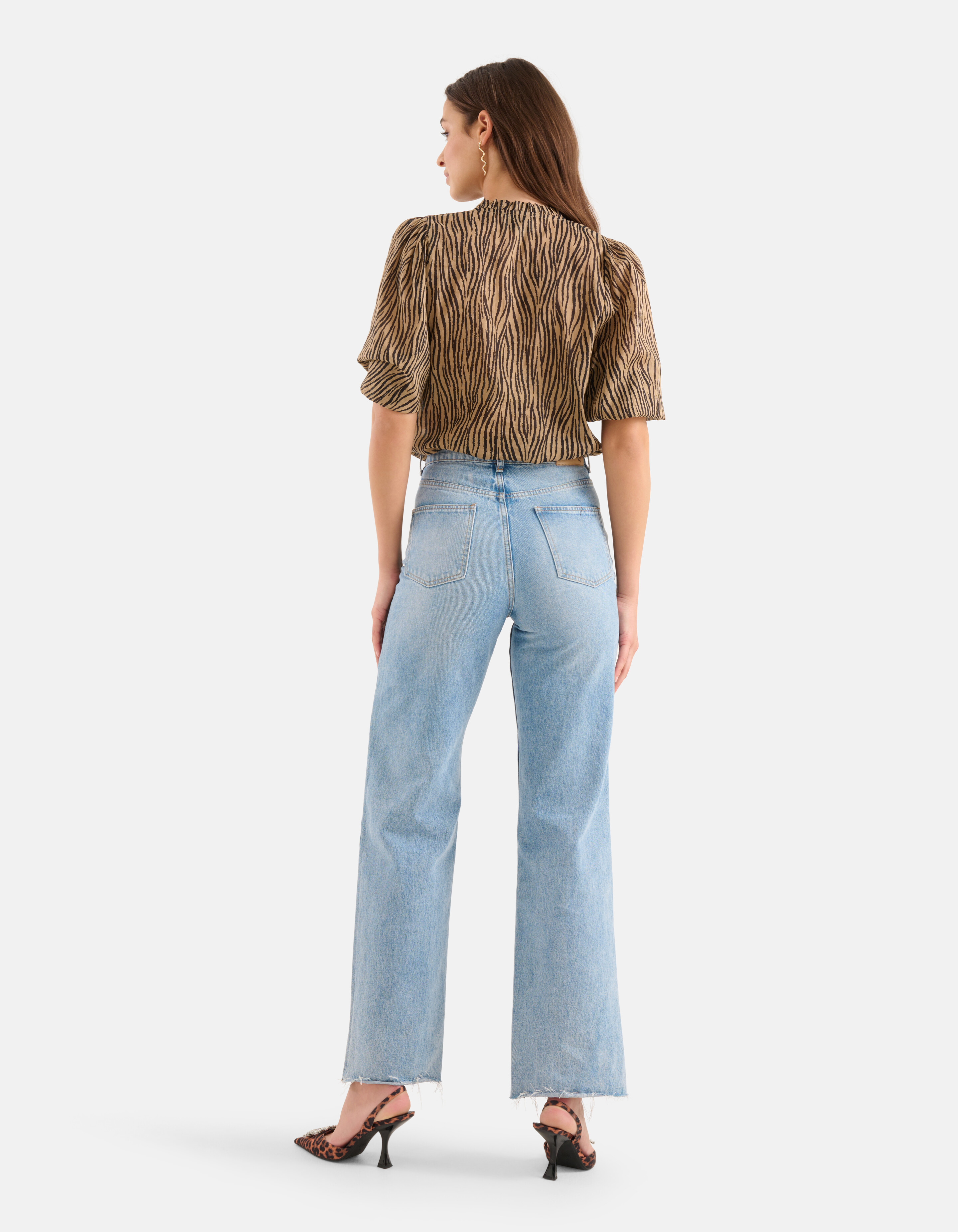 Zebra-Voile-Bluse Braun SHOEBY WOMEN