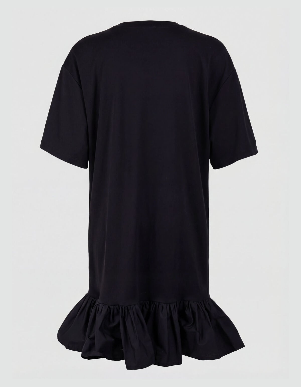 R&uuml;schen T-Shirt Mini Kleid Schwarz SHOEBY WOMEN