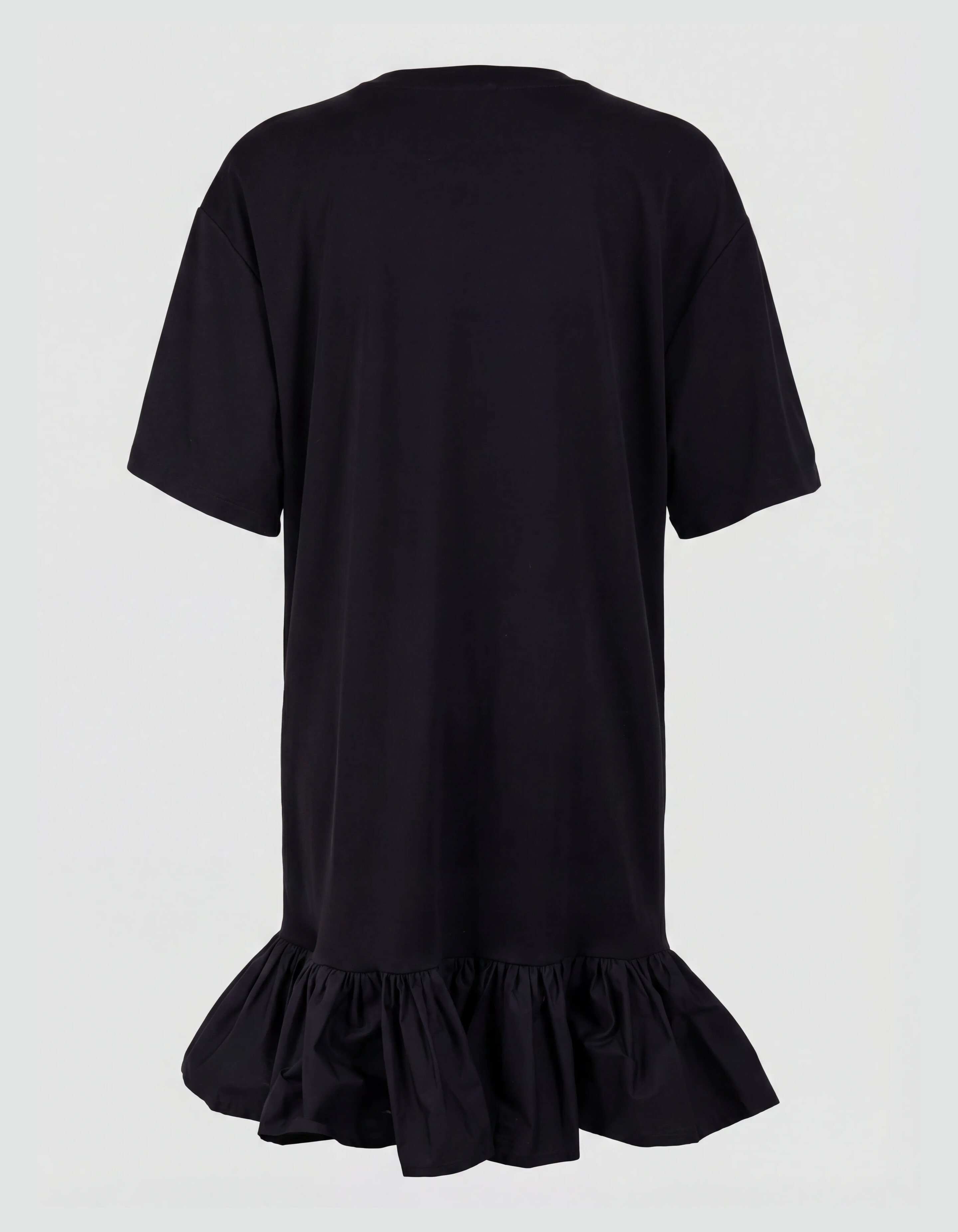 R&uuml;schen T-Shirt Mini Kleid Schwarz SHOEBY WOMEN