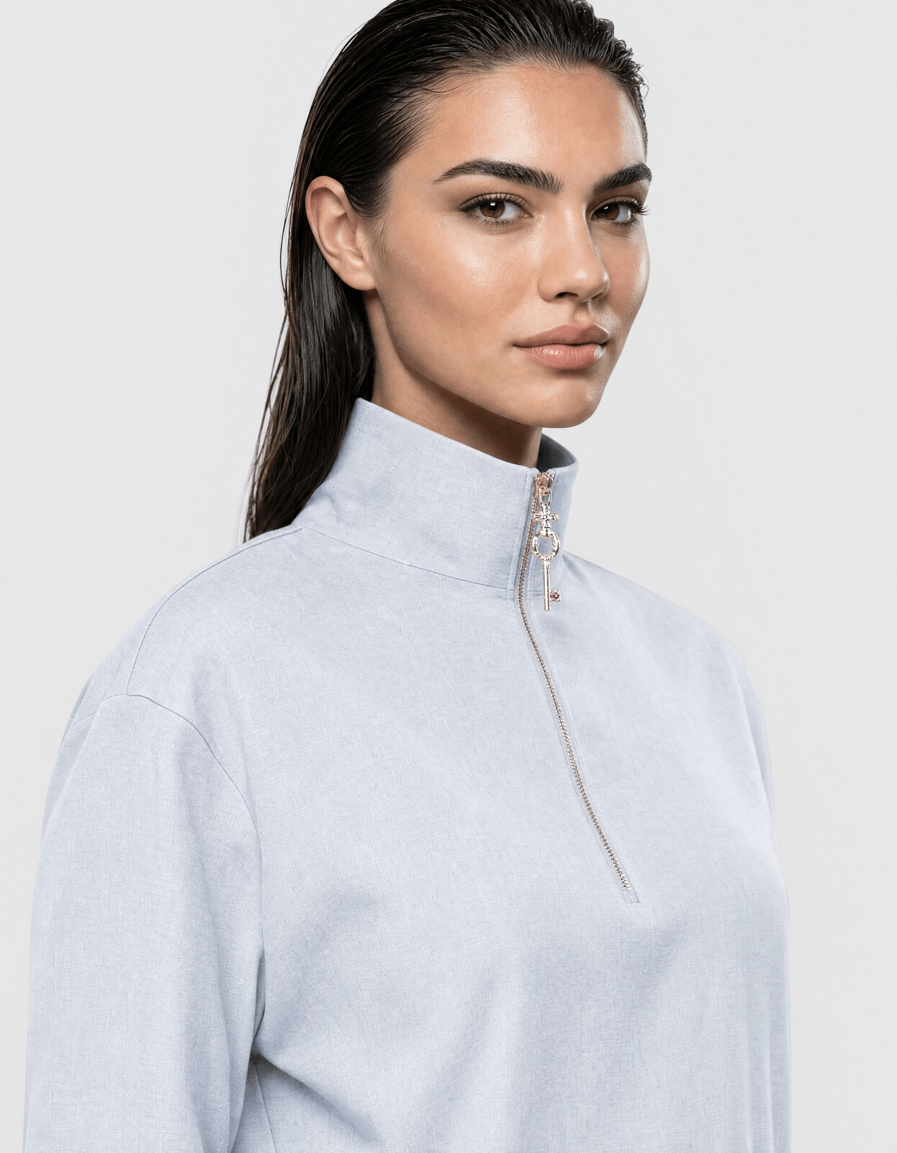 Bluse mit ausgefallenen Kn&ouml;pfen Grau SHOEBY WOMEN