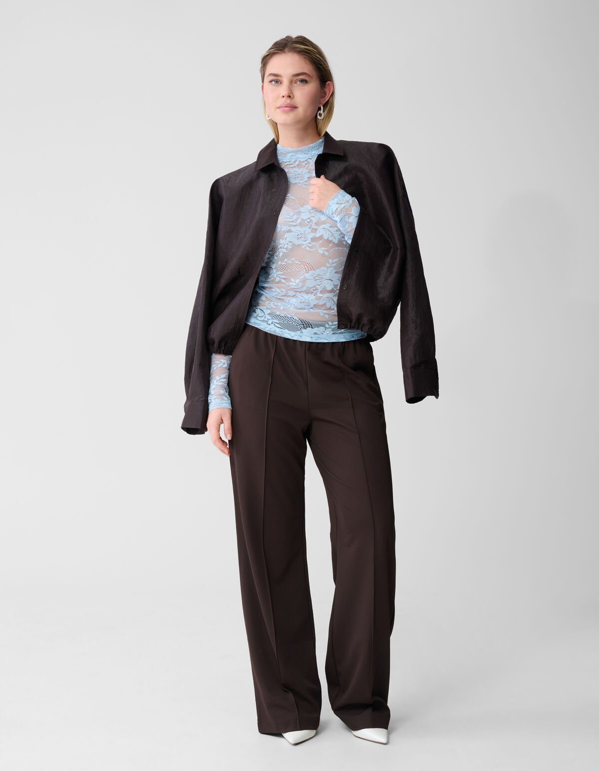 Flower-Spitzen-Top Hellblau SHOEBY WOMEN