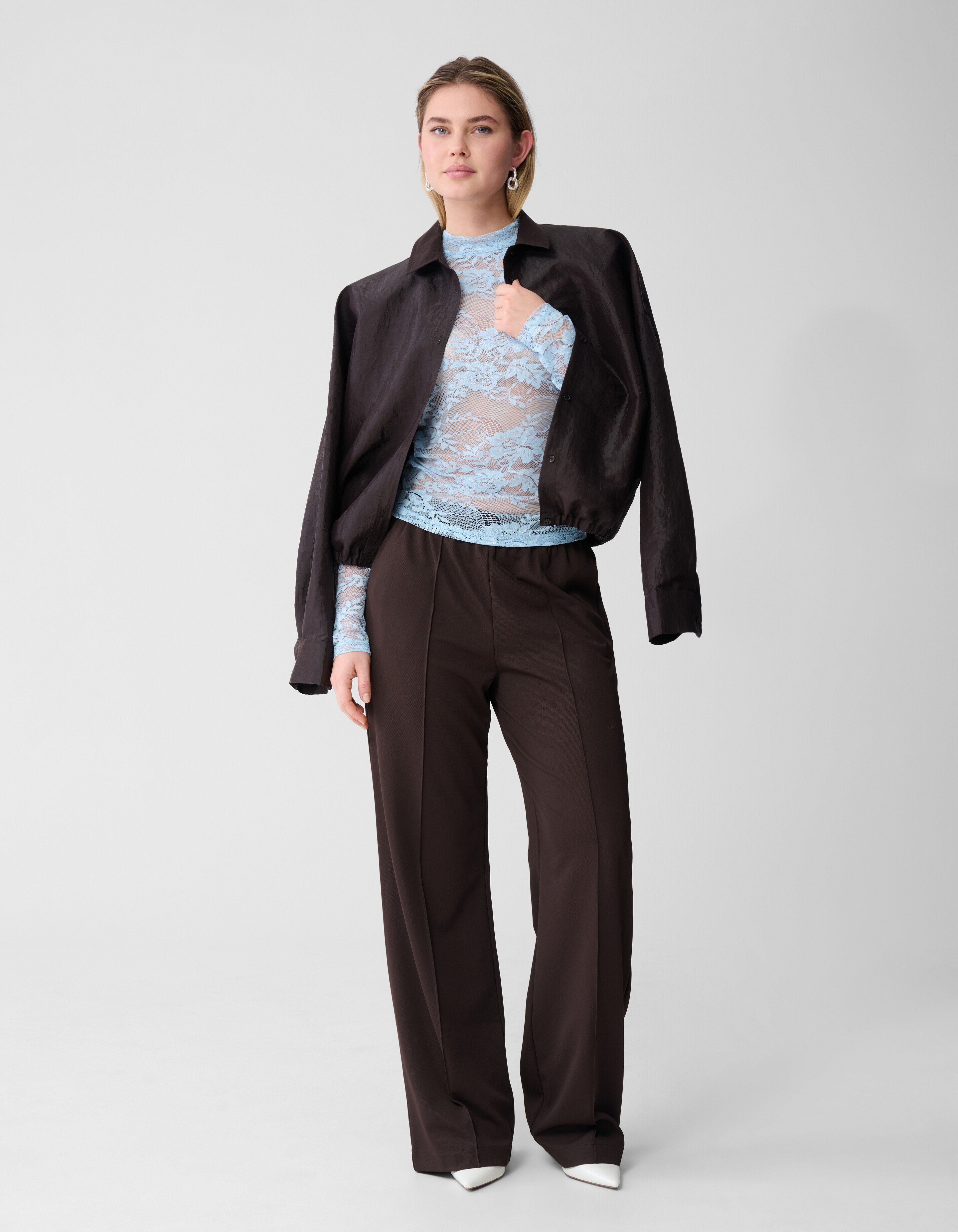 Flower-Spitzen-Top Hellblau SHOEBY WOMEN